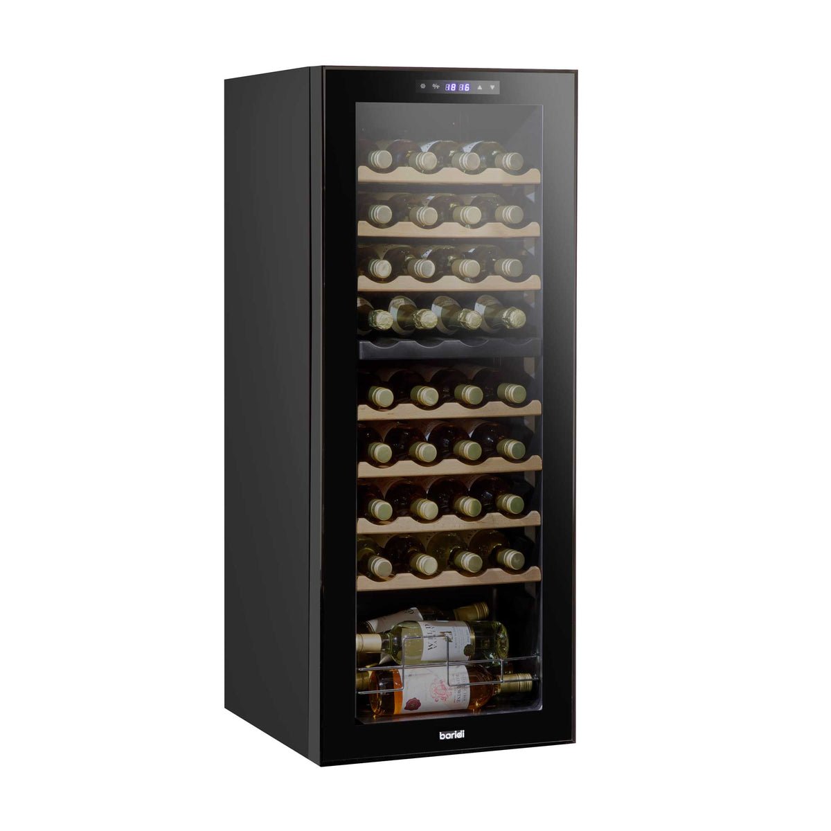 Baridi 36 Bottle Dual Zone Touch Control Wine Fridge - Black
