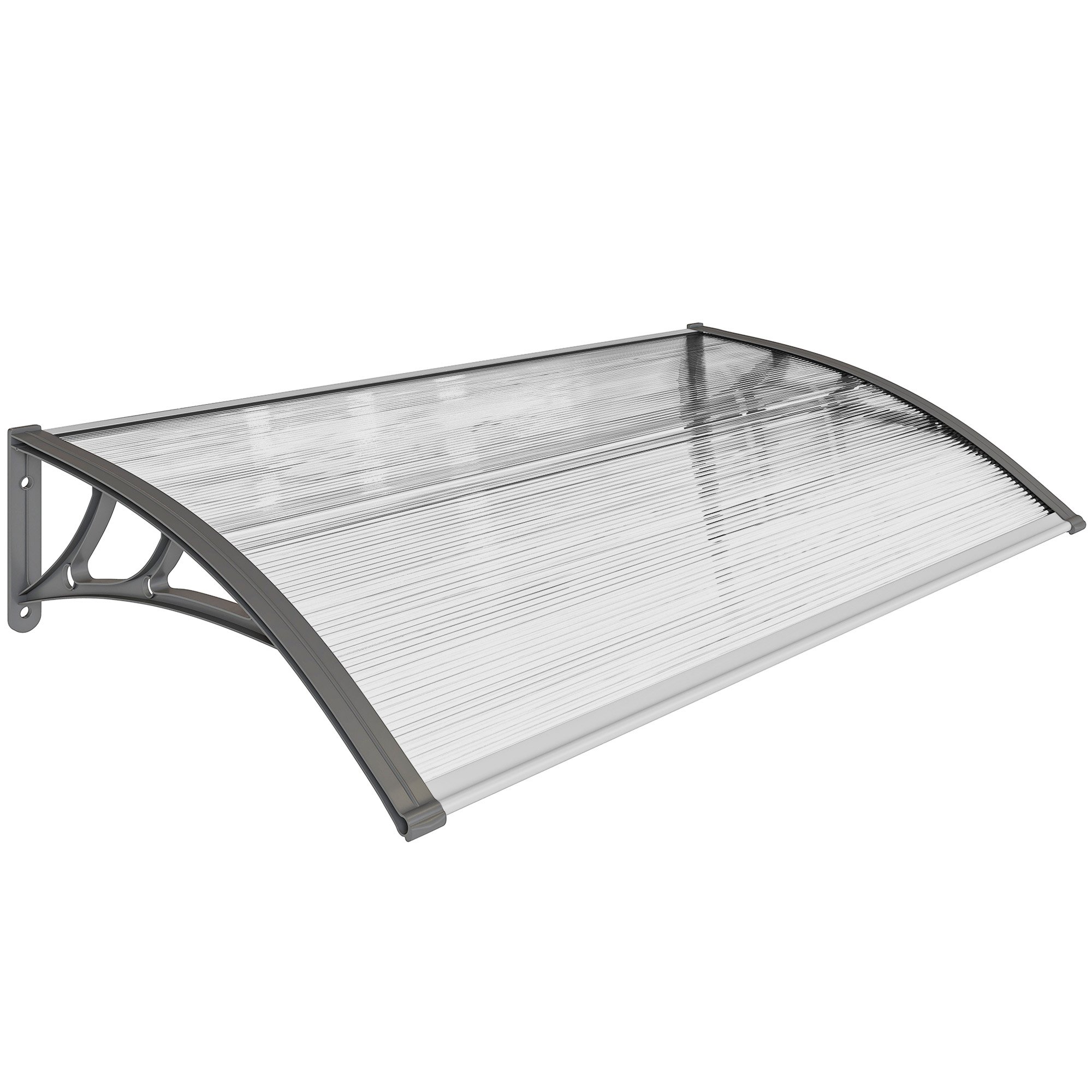 Outsunny PP and Aluminium Door Canopy - Grey