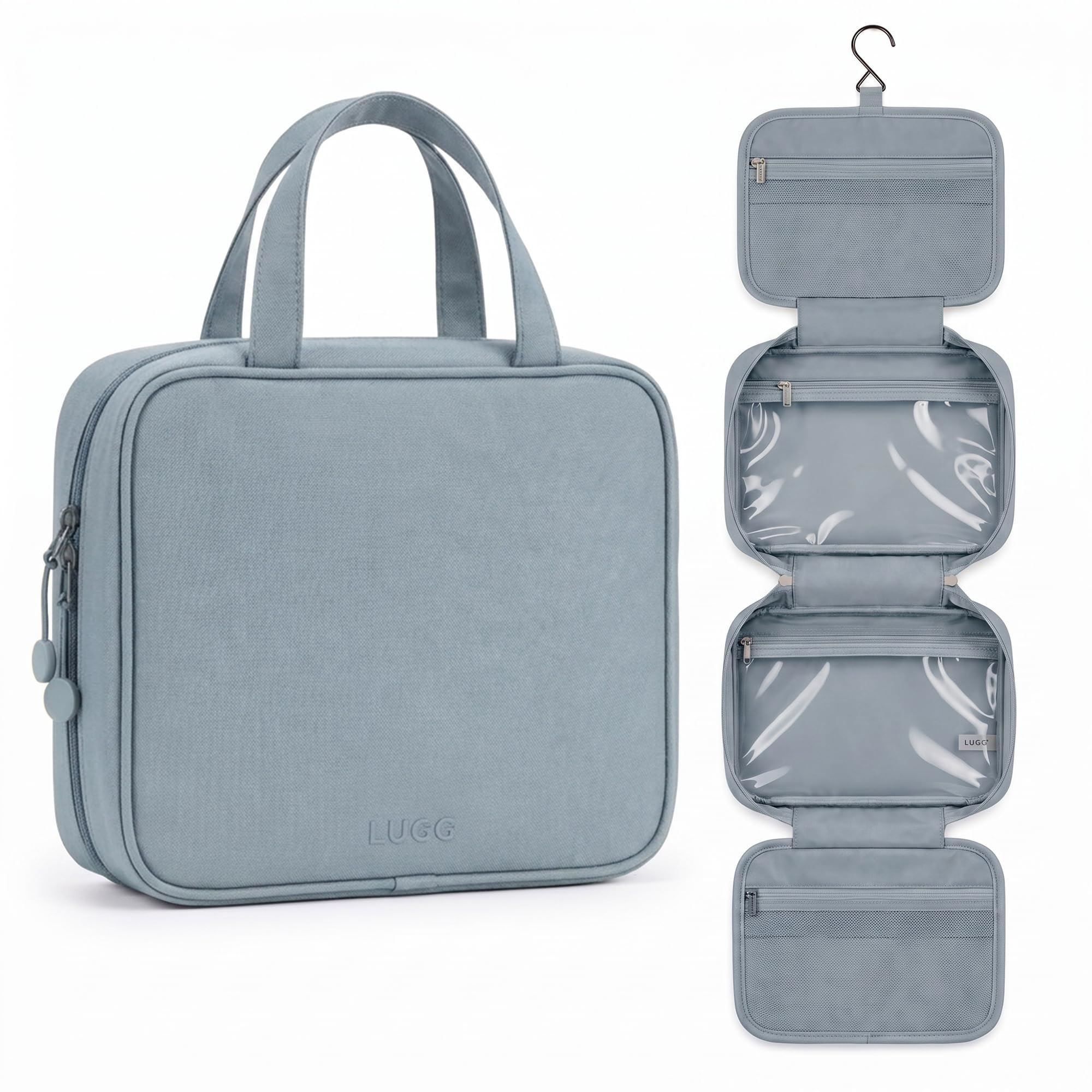 Lugg Multi-Compartment Hanging Travel Toiletry Bag - Gunmetal