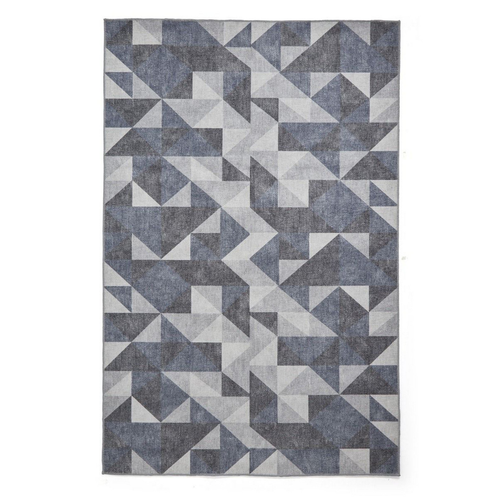 Mega Flooring Blue Modern Geometric Rug - 76 x 150cm
