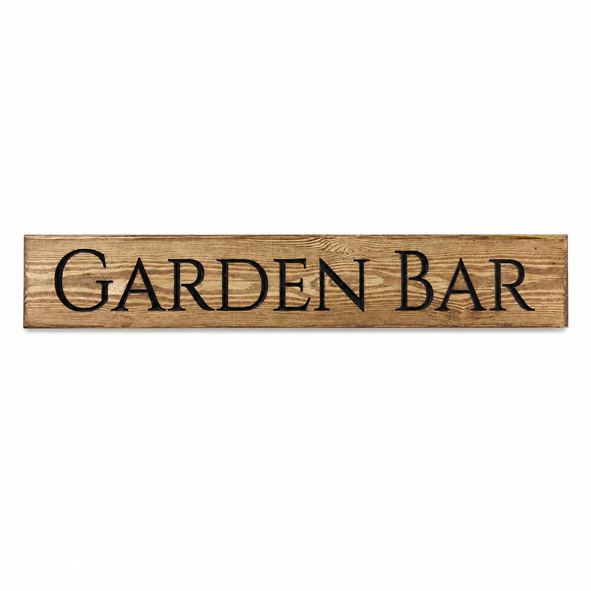 Peak Heritage Engraved Wooden Sign - L60cm - Garden Bar