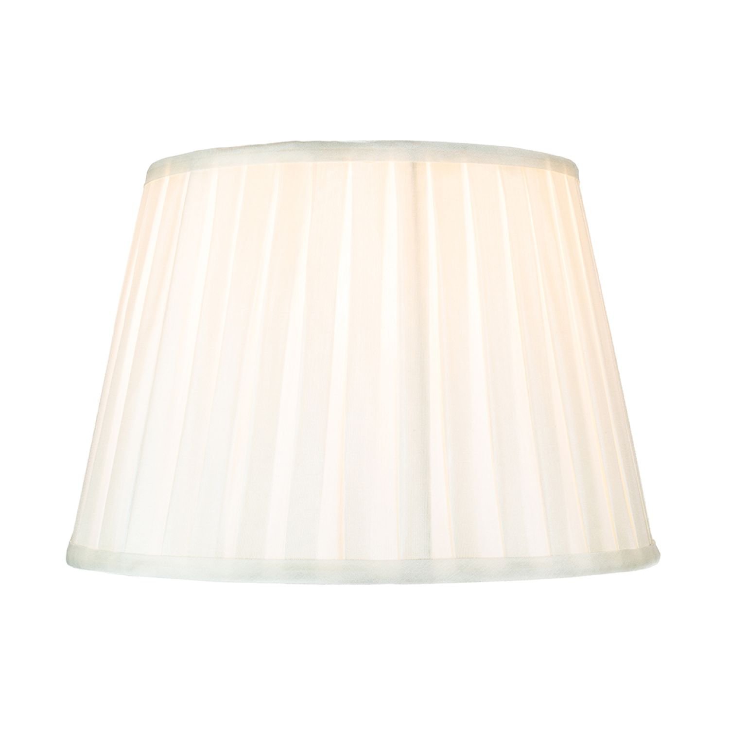 Happy Homewares Cream Faux Silk Pleated Inner Lined Lampshade - 30cm