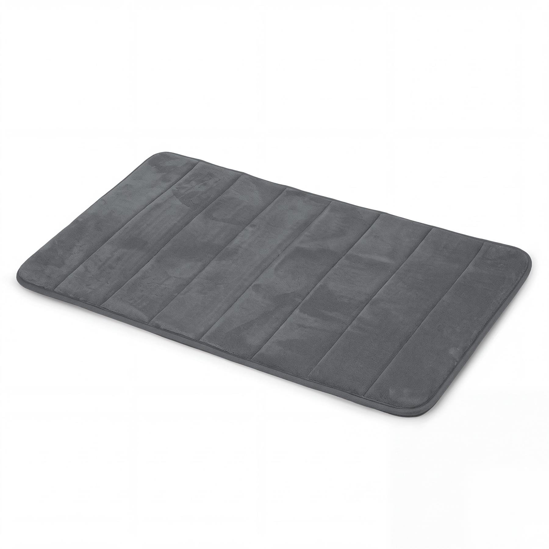 Keplin Memory Foam Non-Slip Bath Mat - 50 x 80cm - Dark Grey