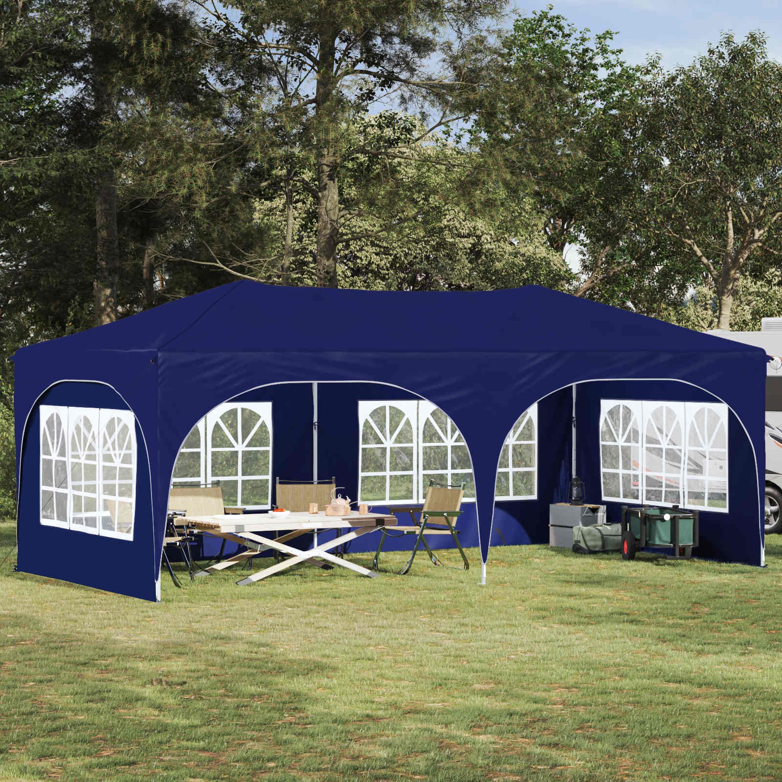 Walplus 575 x 288 x 245 cm Oxford Fabric Garden Pop Up Party Tent - Blue