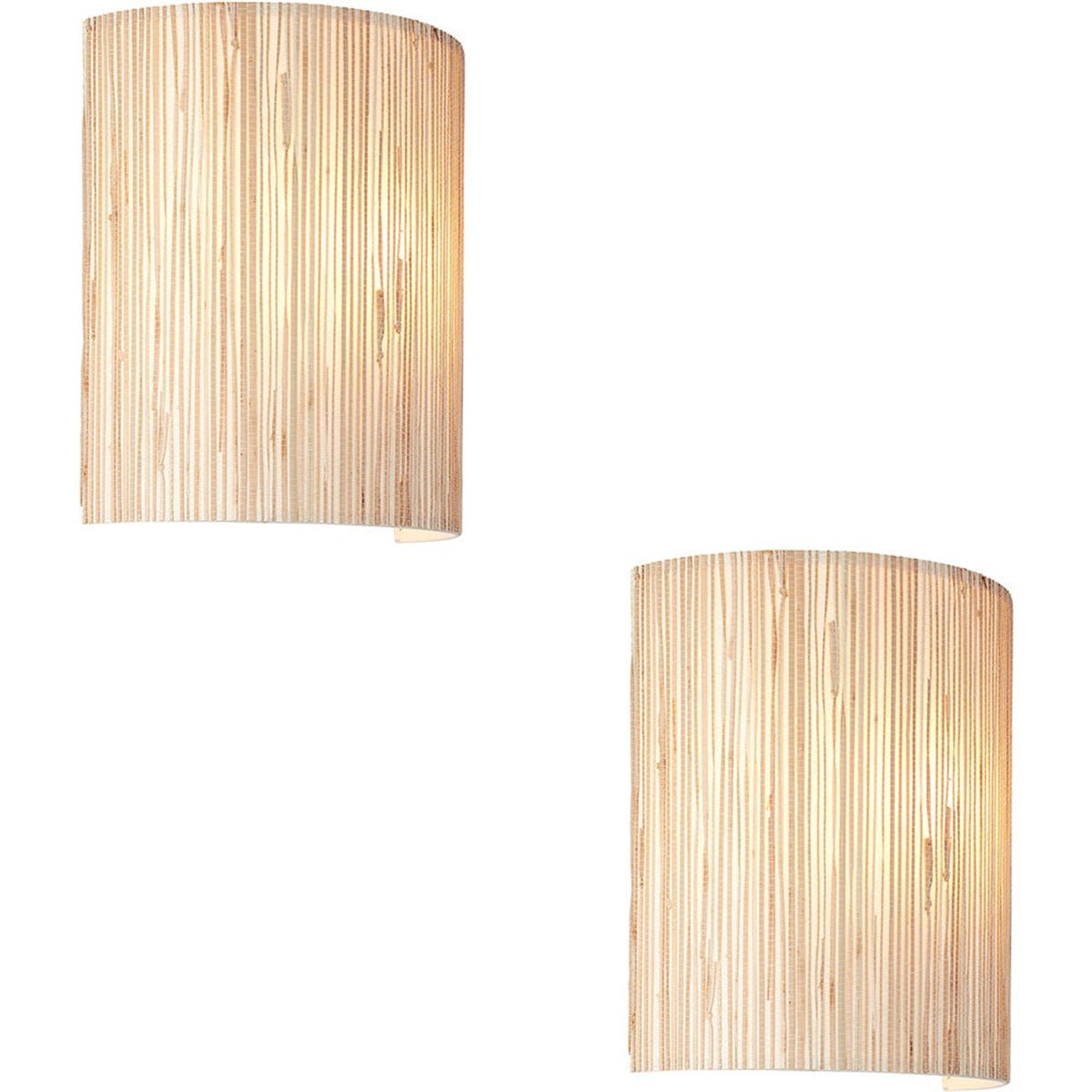 Loops Direct Pack of 2 Steel and Seagrass Wall Light - Matt Black