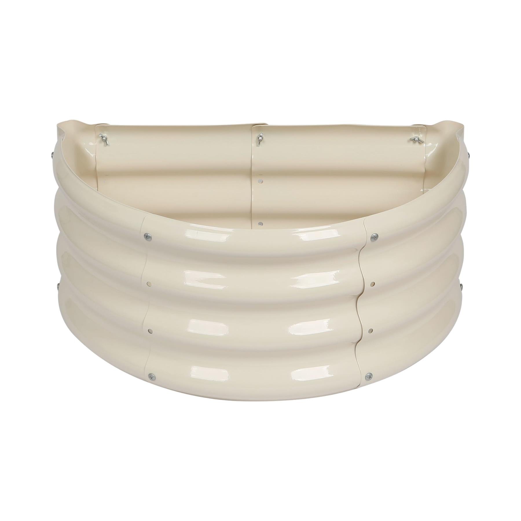 Harbour Housewares Semicircular Raised Garden Bed 60cm x 30cm - Ivory