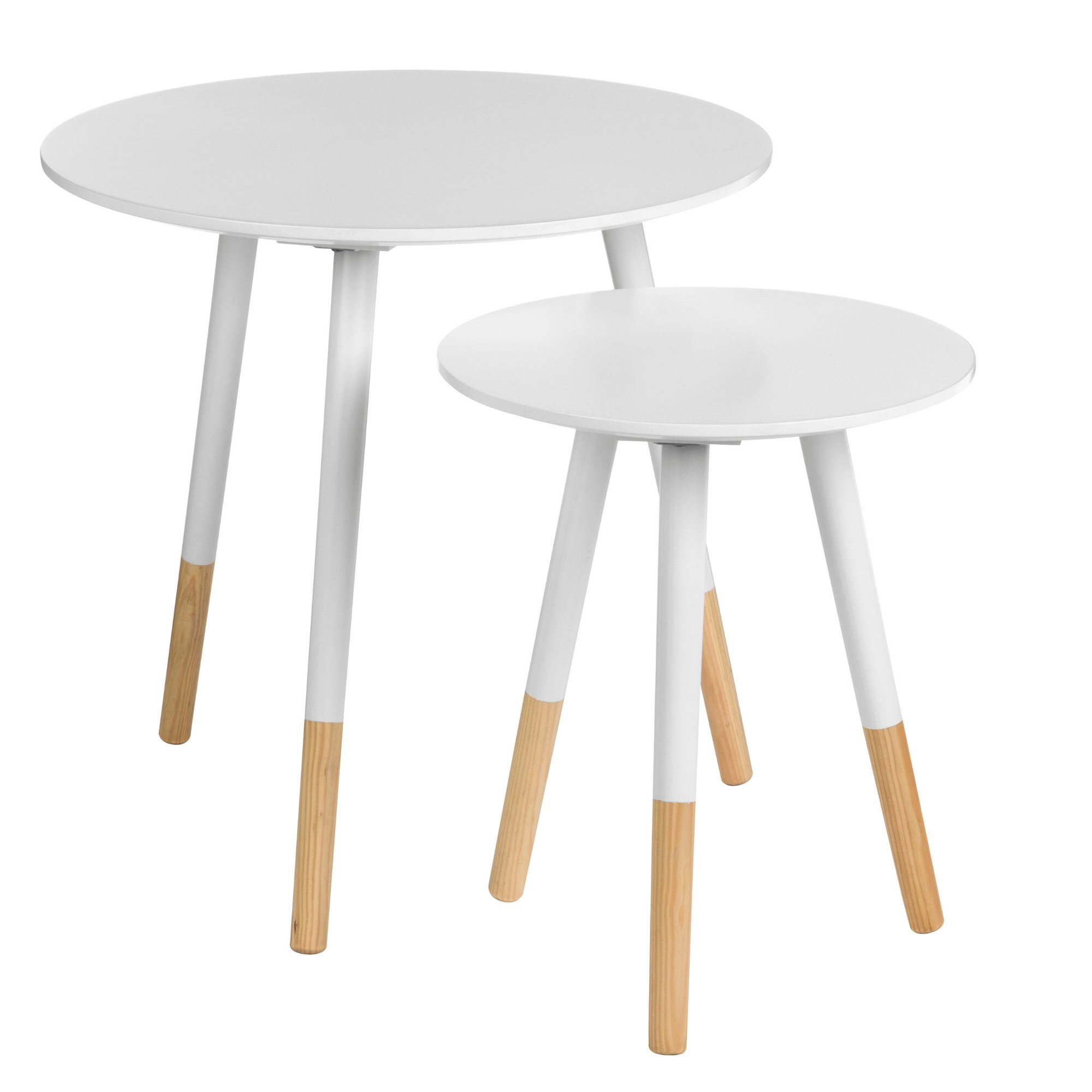 Orsina Viborg Set of 2 Round Side Tables – White