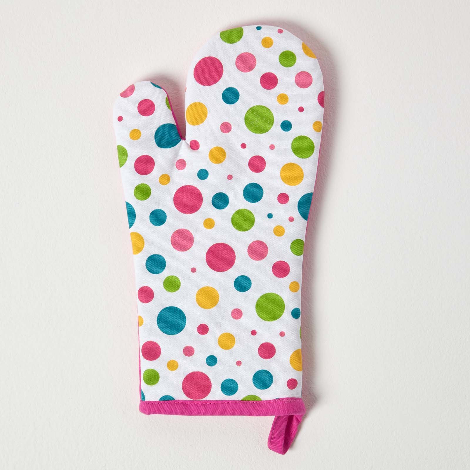 Homescapes Polka Dot Cotton Oven Glove - Multi Colour