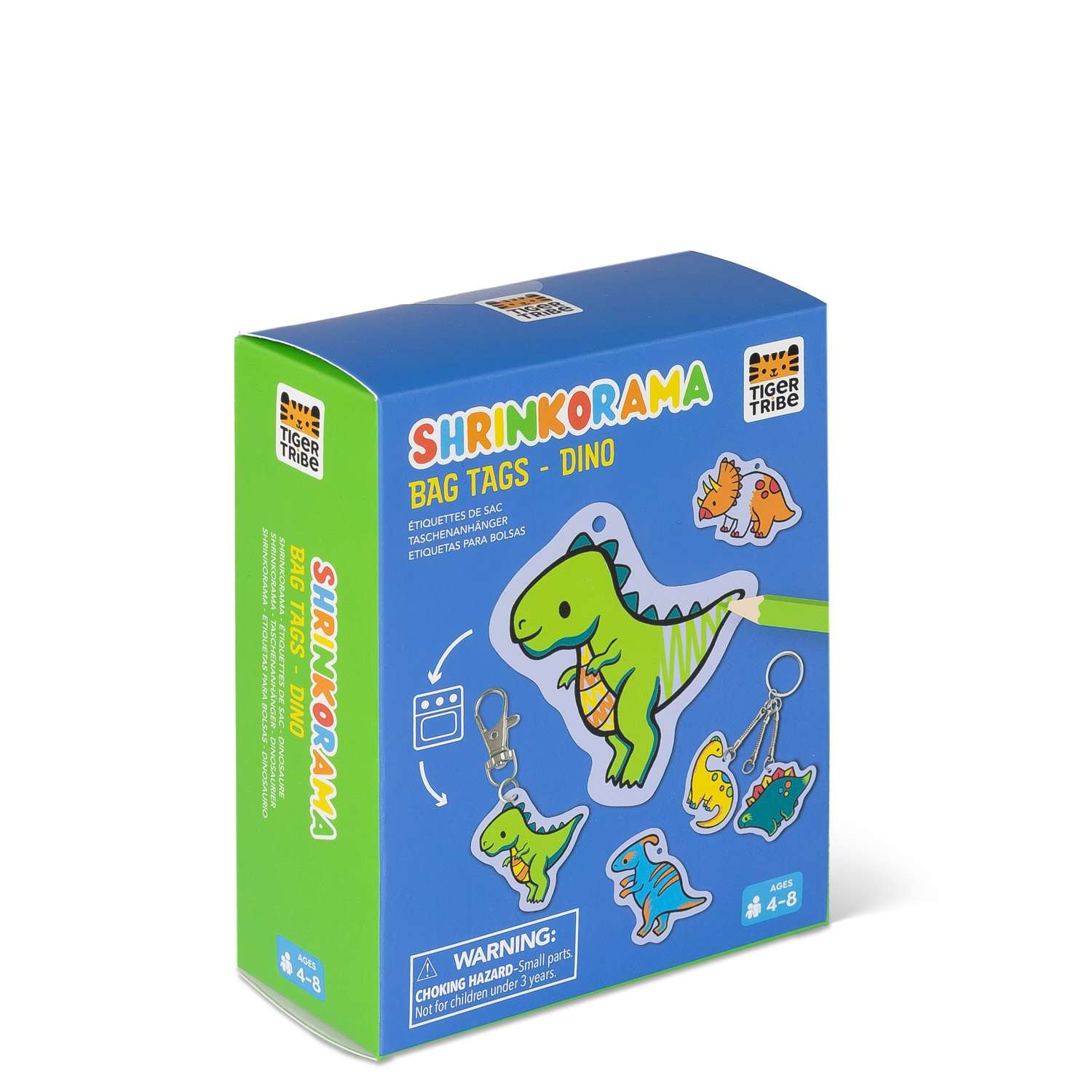 Tiger Tribe Shrinkorama - Bag Tags - Dino 4 Years +