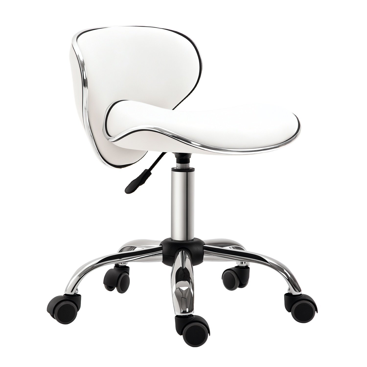 HOMCOM Adjustable Rolling Swivel Beauty Salon Chair - White