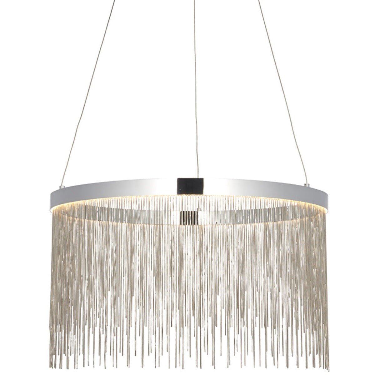 Loops Direct Steel Circular Ceiling Pendant Light - Chrome Plate and Silver