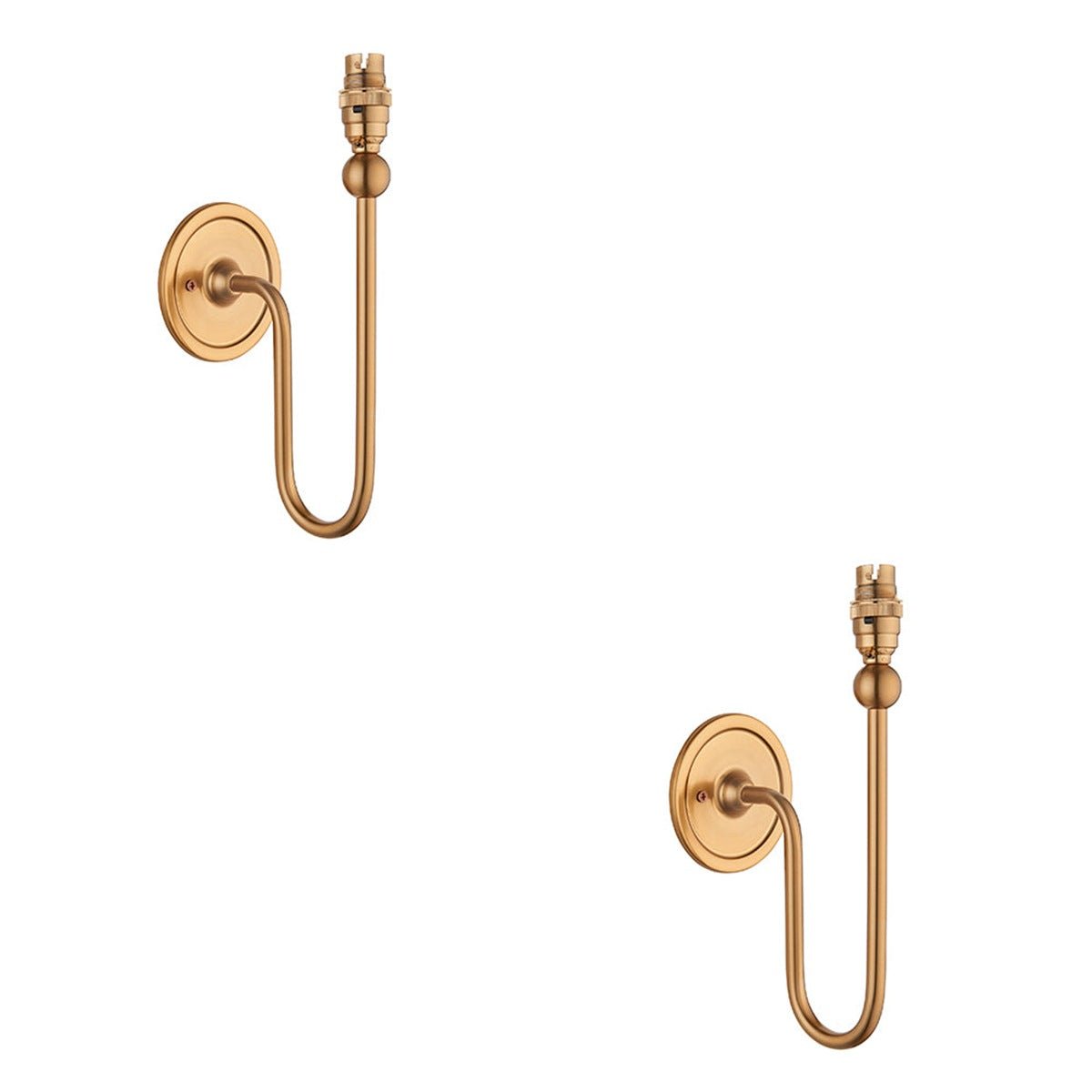Loops Direct Pack of 2 28.5cm High Steel Wall Light - Brushed Aged Brass