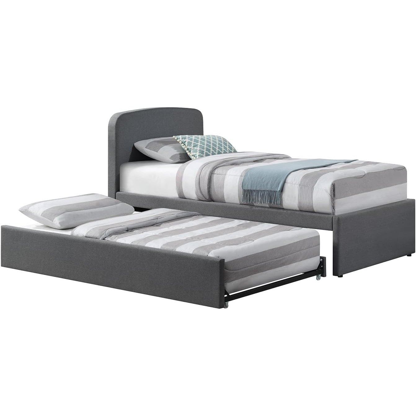 Home Treats Single 3ft Trundle Bed Frame  - Dark Grey