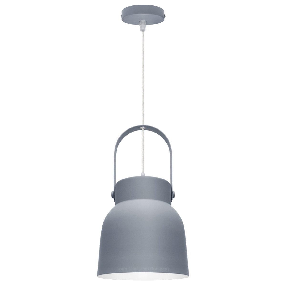Energy Light Bulbs Carry Handle Metal Ceiling Pendant Light - Grey