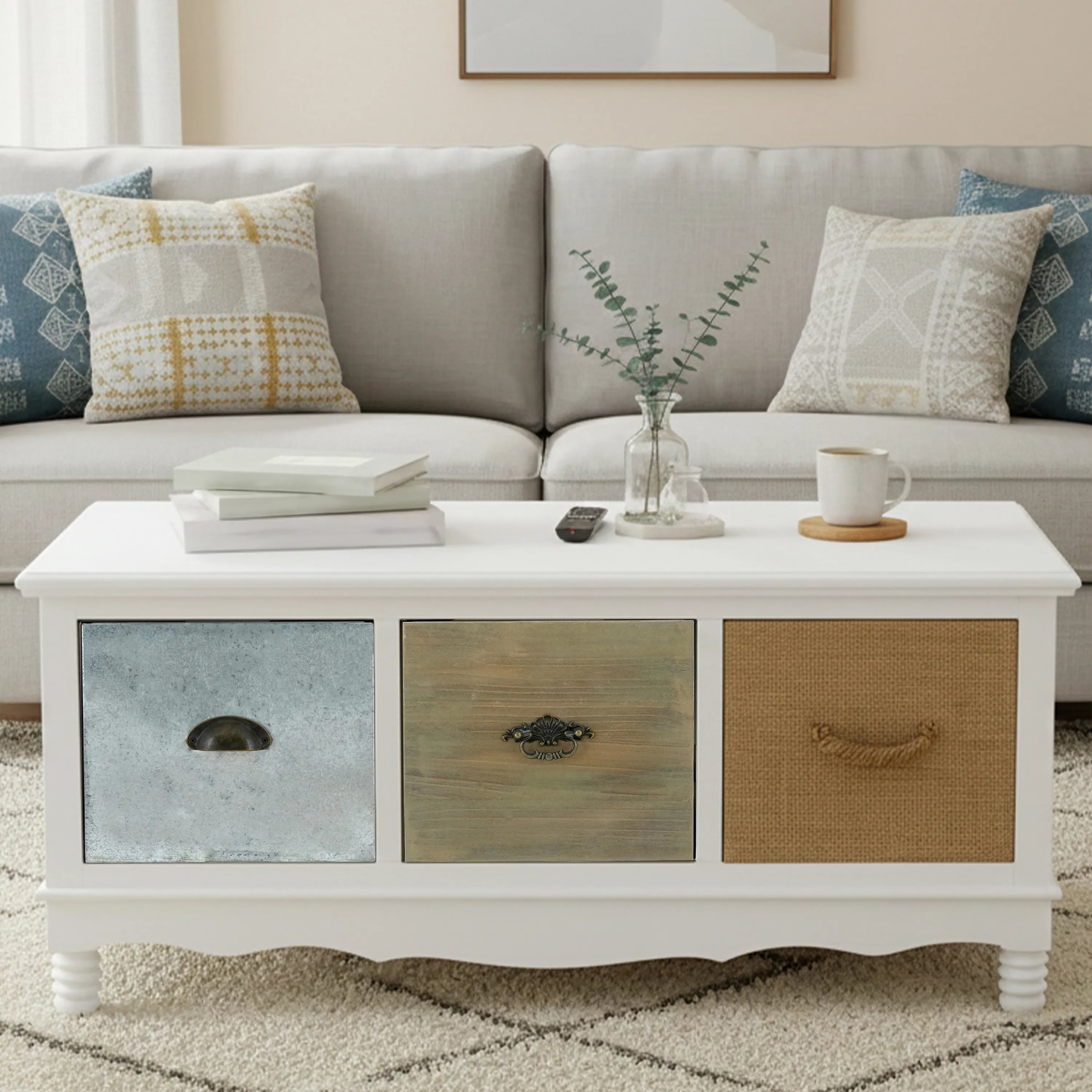 Orsina Weymouth Finish Wood Effect Coffee Table - White And Oak