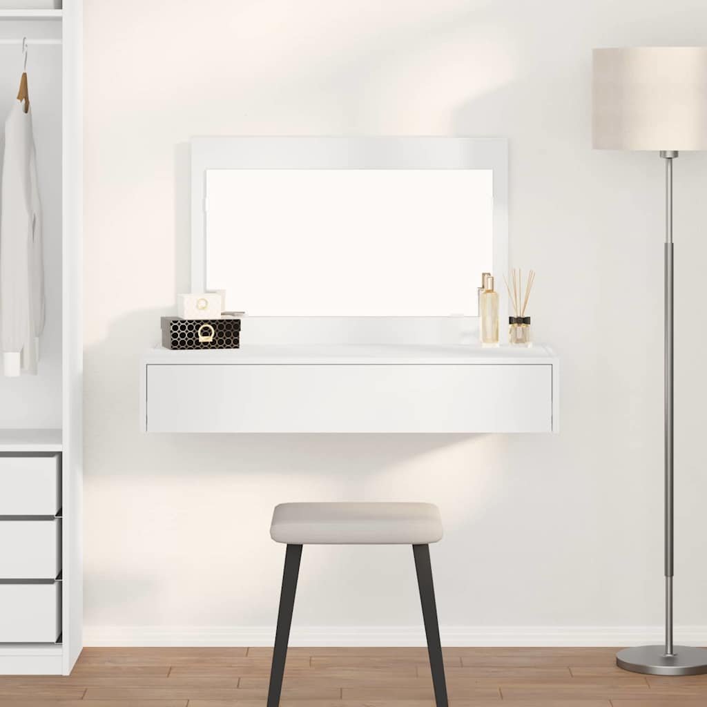 Walplus 1 Drawer Engineered Wood Dressing Table - White - 100 x 40 x 70 cm