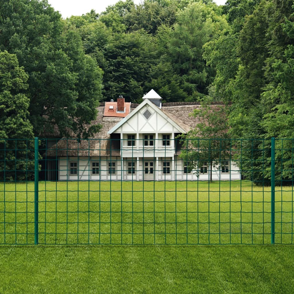 Walplus Pvc-coated Steel Euro Fence - Green - 20 x 1m/76 x 63 mm