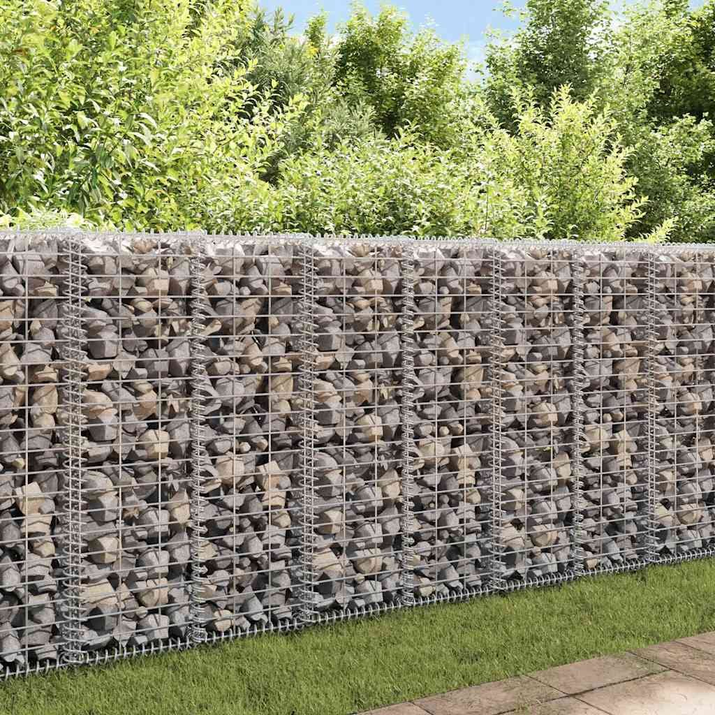 Walplus Gabion Basket with Lids Galvanised Wire - Silver - 100 x 30 x 30 cm
