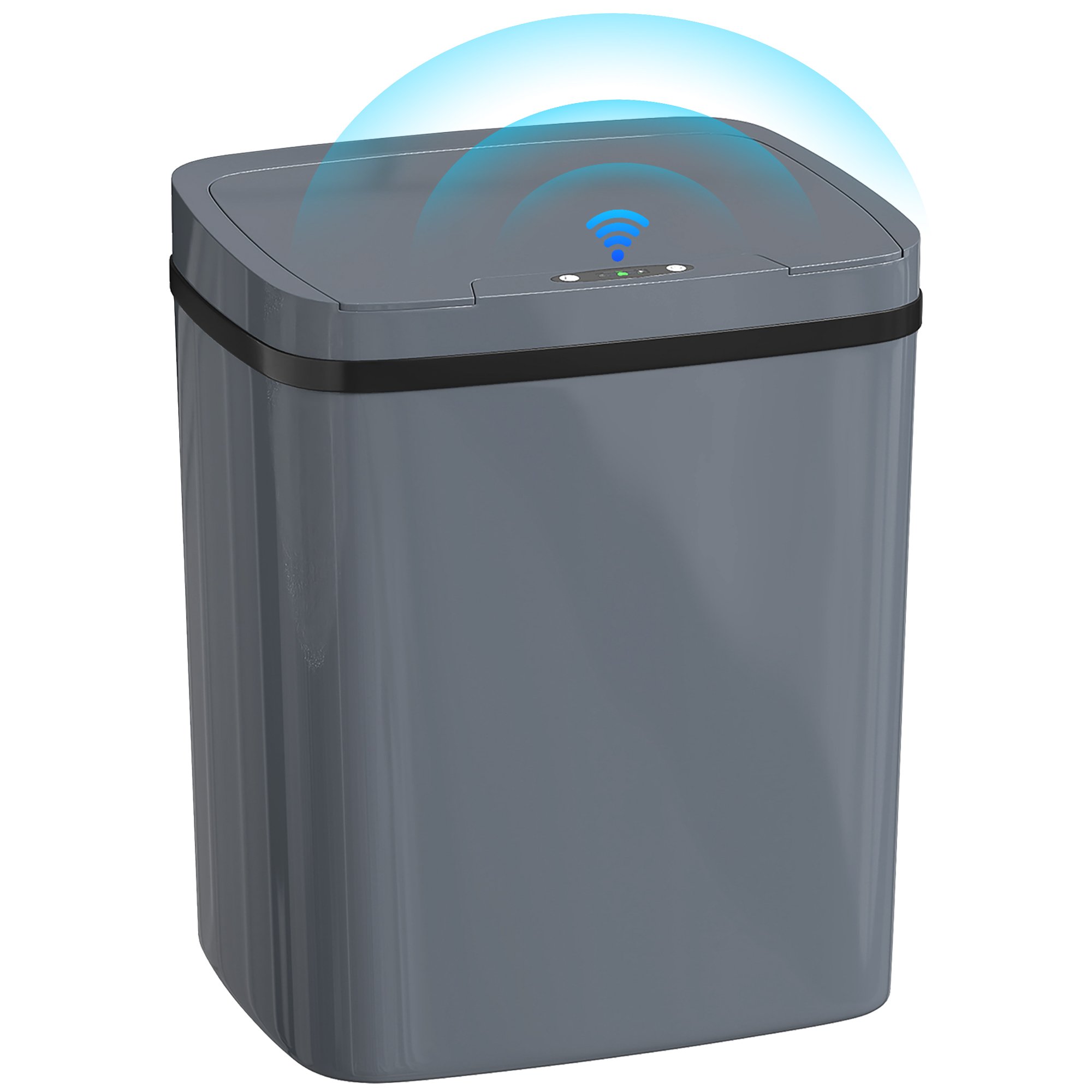 HOMCOM 15L Sensor Bin with Dual-Mode Opening - Grey