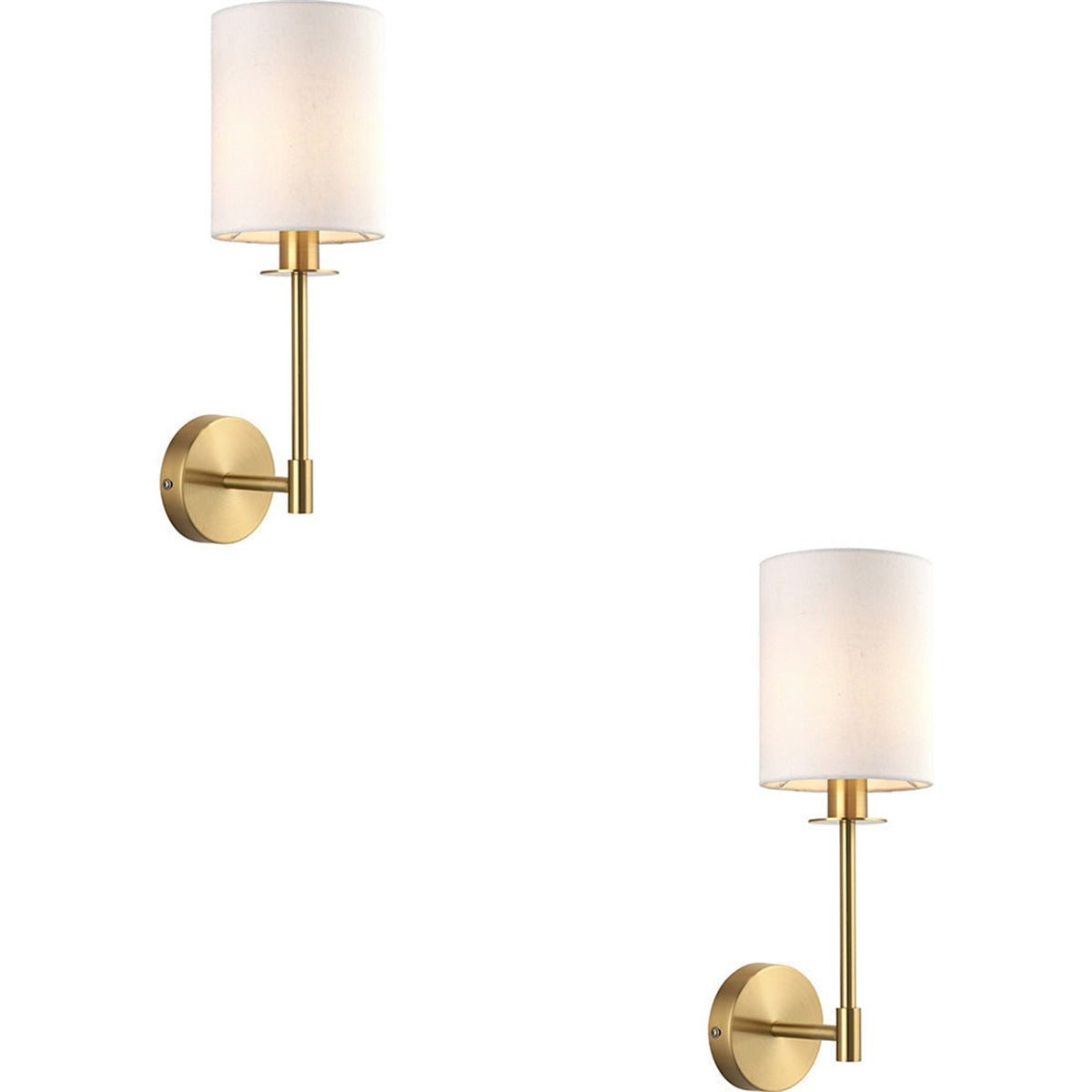 Loops Direct Pack of 2 Wall Light - Satin Brass Vintage White