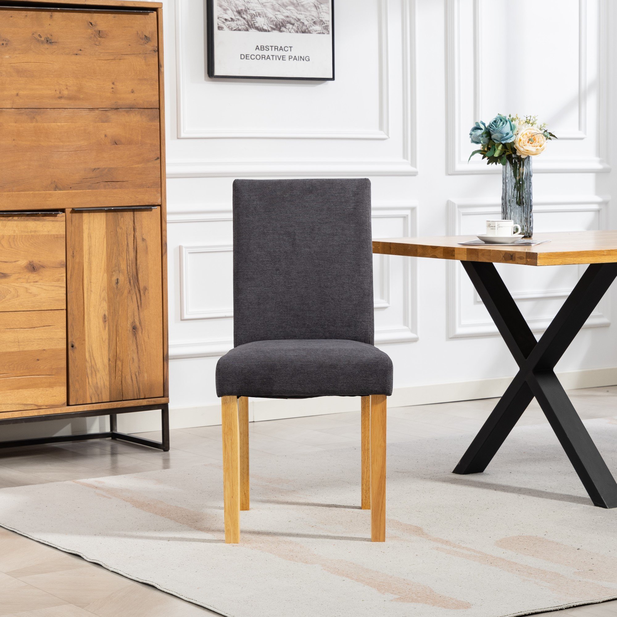 Artemis Home Almont Fabric Dining Chairs - Set of 2 - Charcoal