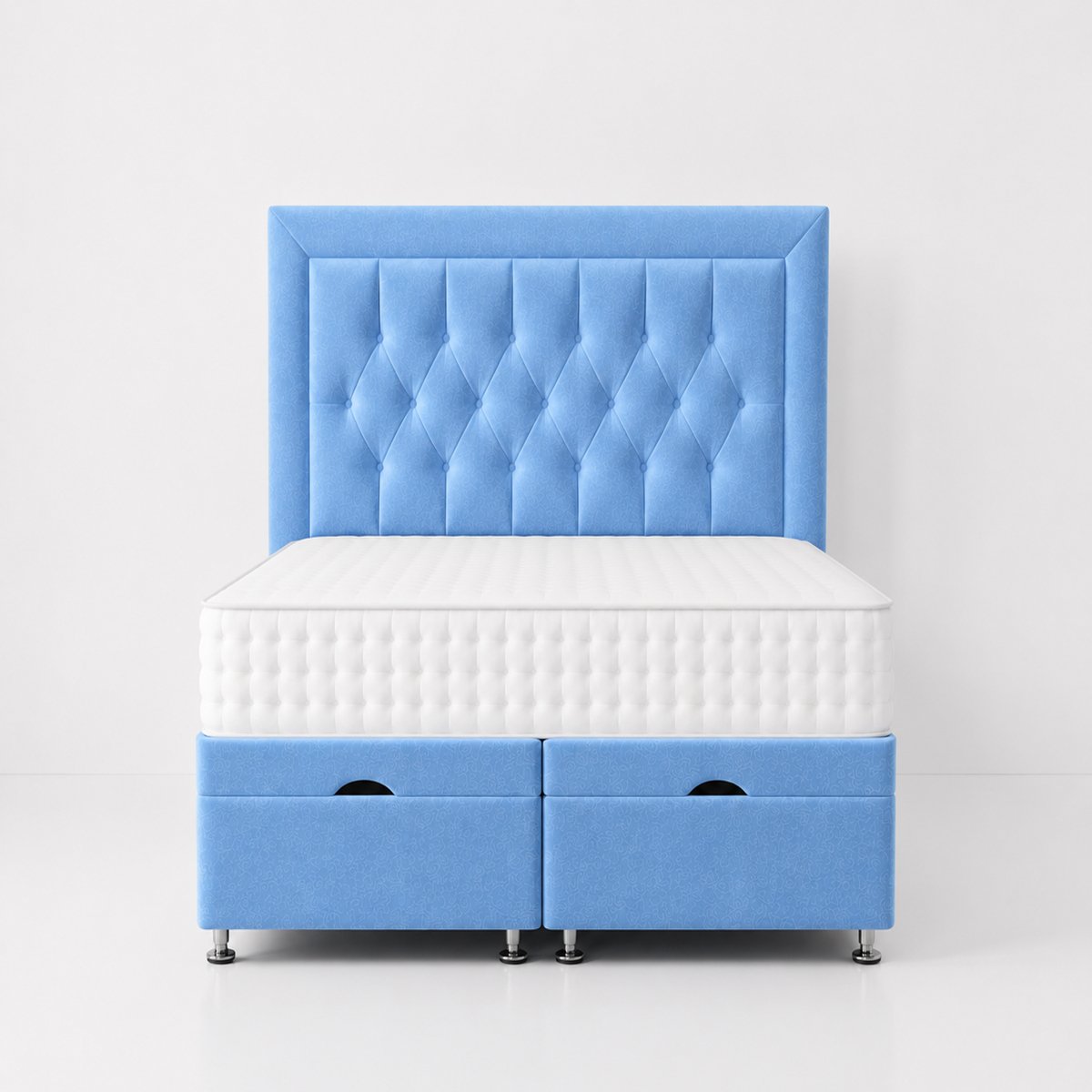 Comfy Deluxe Cassie  3ft Single  End Lift Ottoman Bed Set - Sky Blue