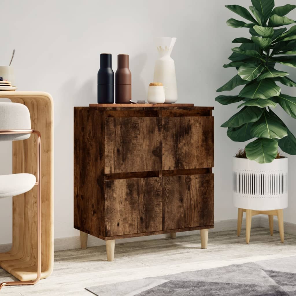 Walplus Engineered Wood Sideboard - Smoked Oak - 60 x 35 x 70 cm