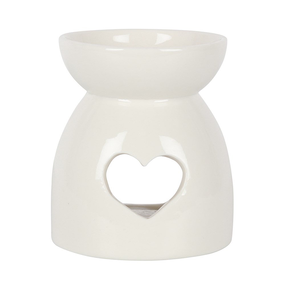 Something Different Ceramic Heart Oil Burner - White