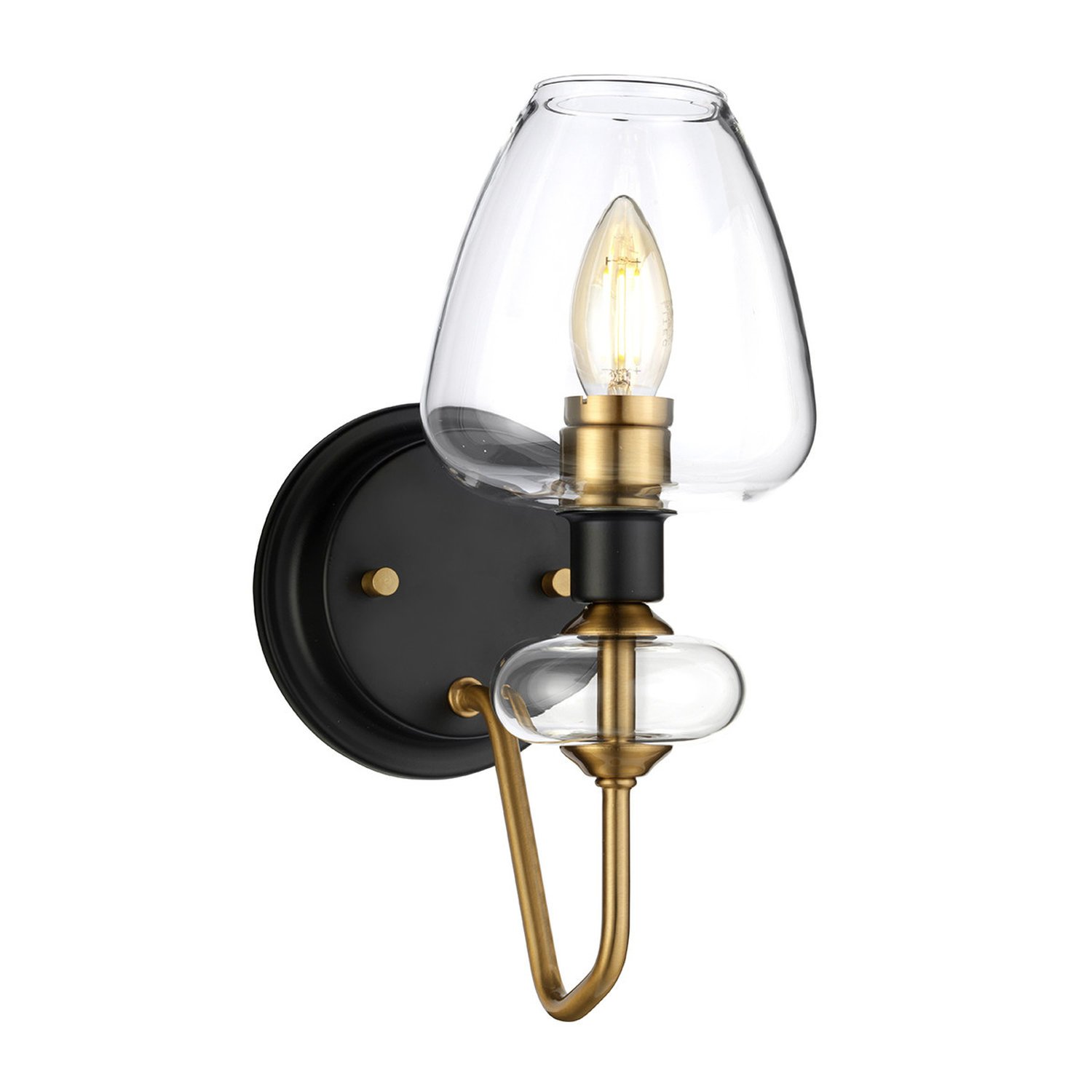 Elstead Armand Wall Light - Aged Brass Plated And Charcoal Black Paint