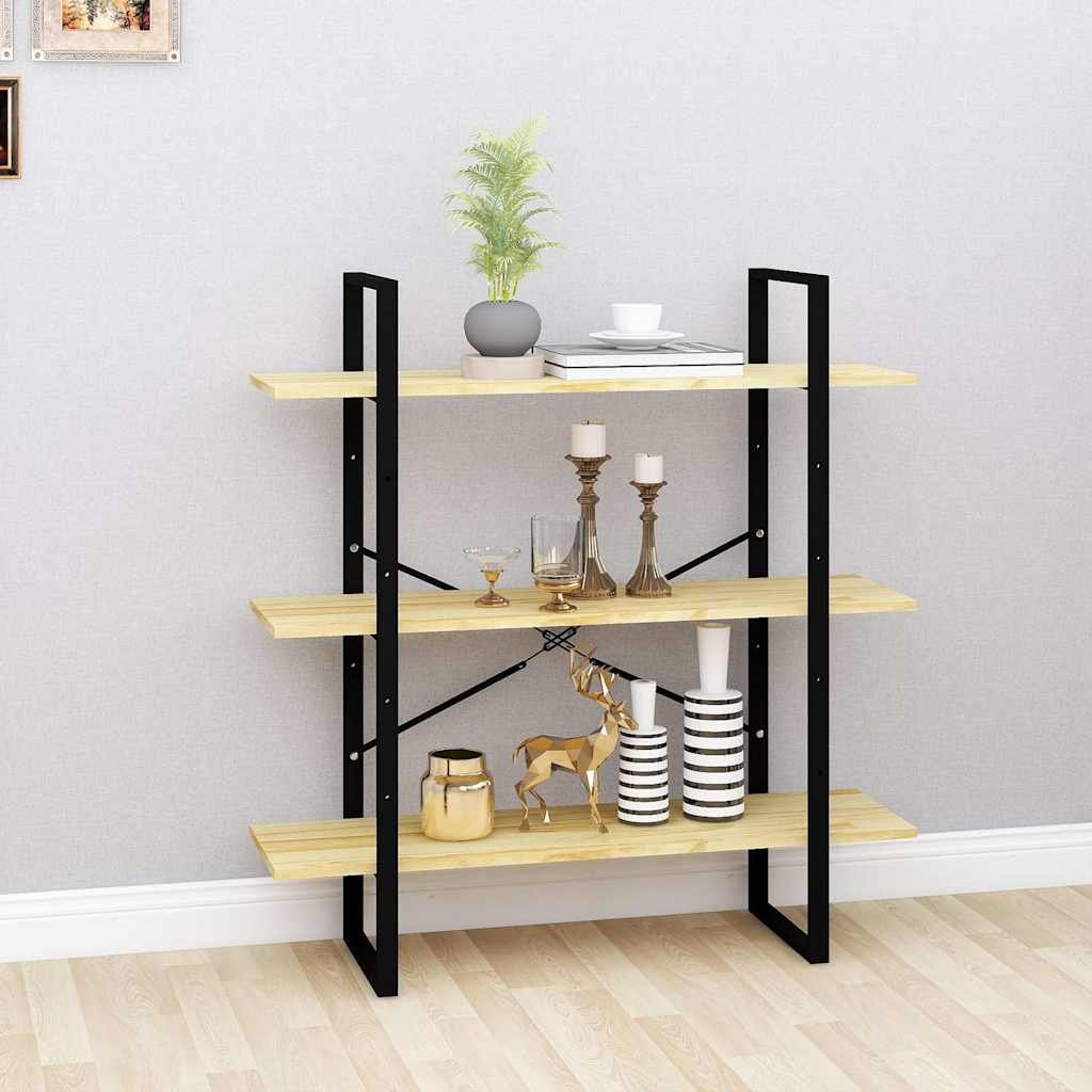 Walplus Solid Pine Book Cabinet - Brown - 100 x 30 x 105 cm
