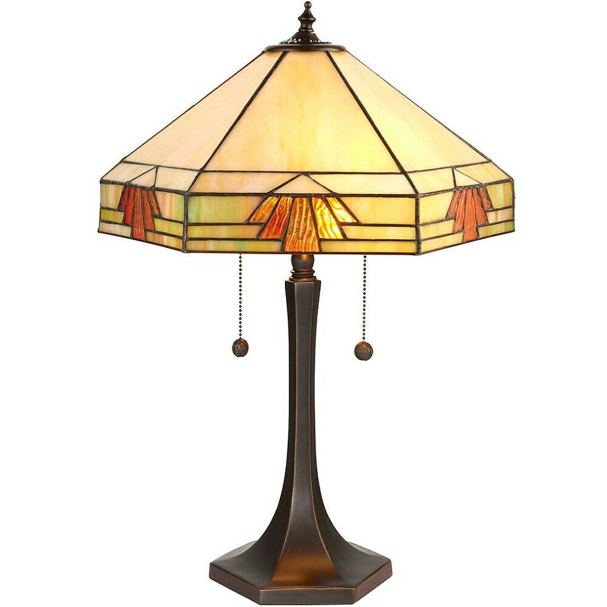 Loops Direct Dark Star Glass and Die Cast Zinc Alloy Table Lamp - Dark Bronze