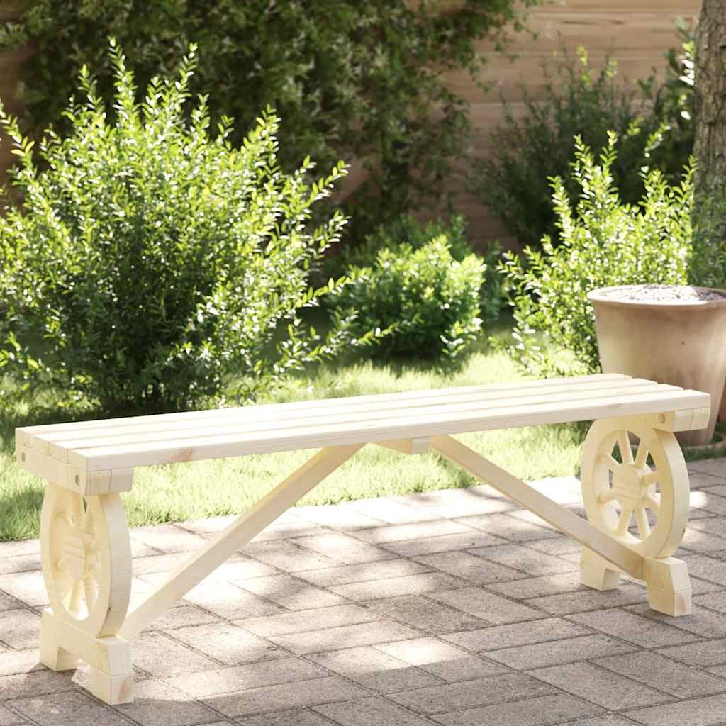 Walplus Wood Garden Bench - Brown - 115 x 28 x 39.5 cm