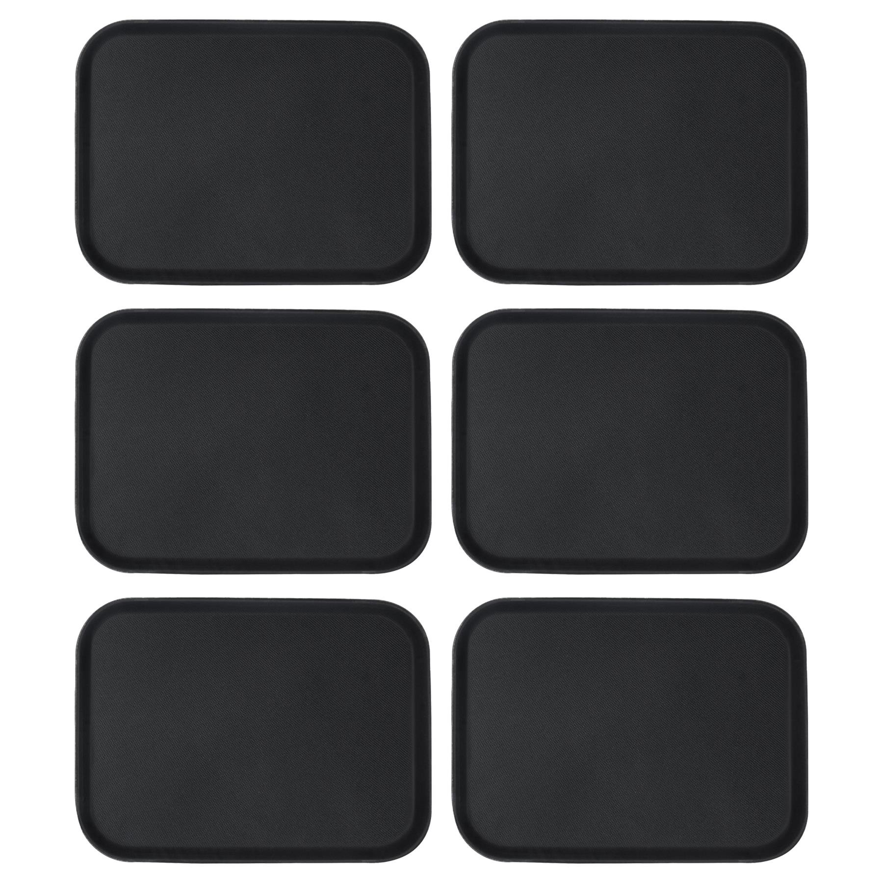 Argon Tableware Set of 6 Rectangle Non-Slip Serving Trays - 56 x 41cm