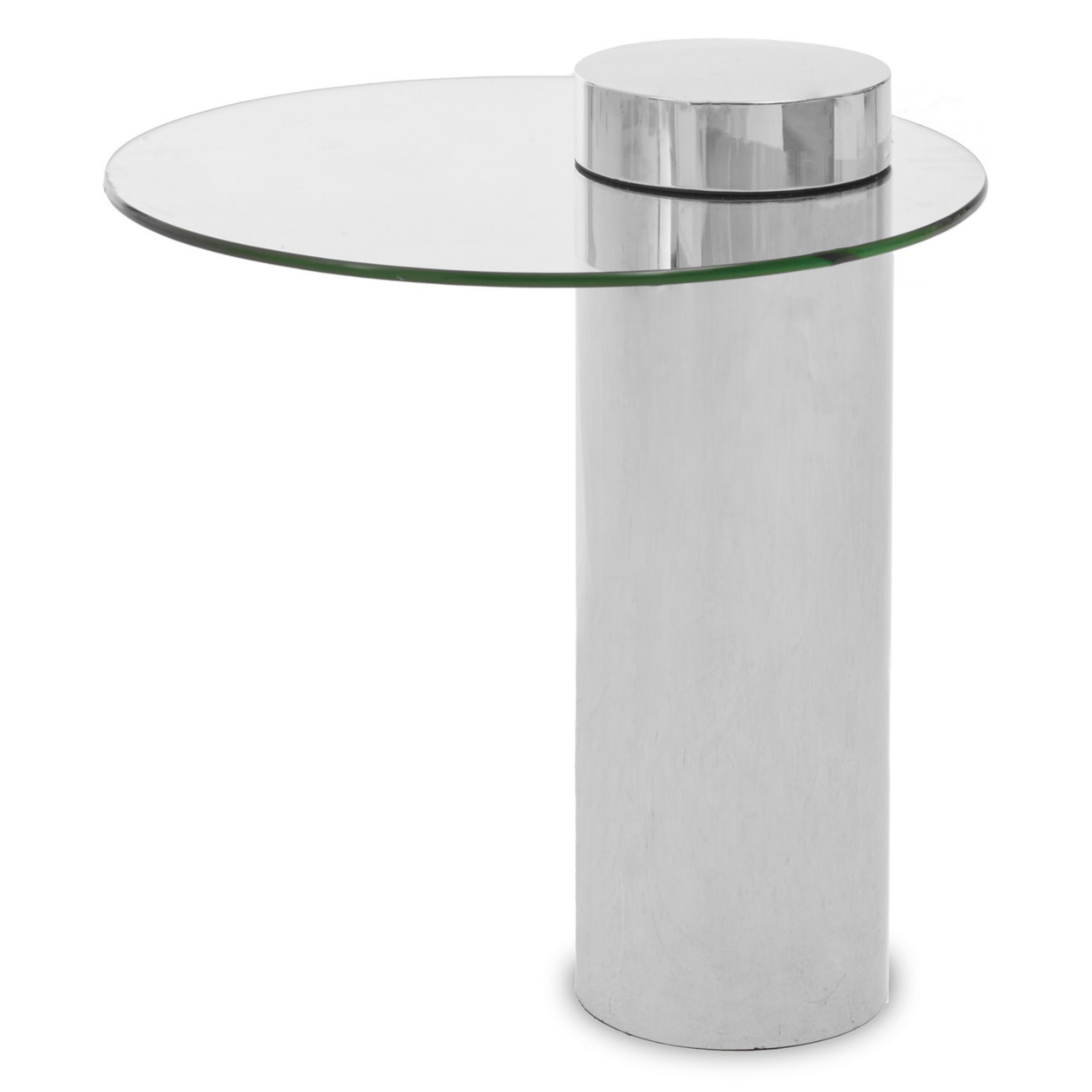 Orsina Oria Glass Side Table – Silver