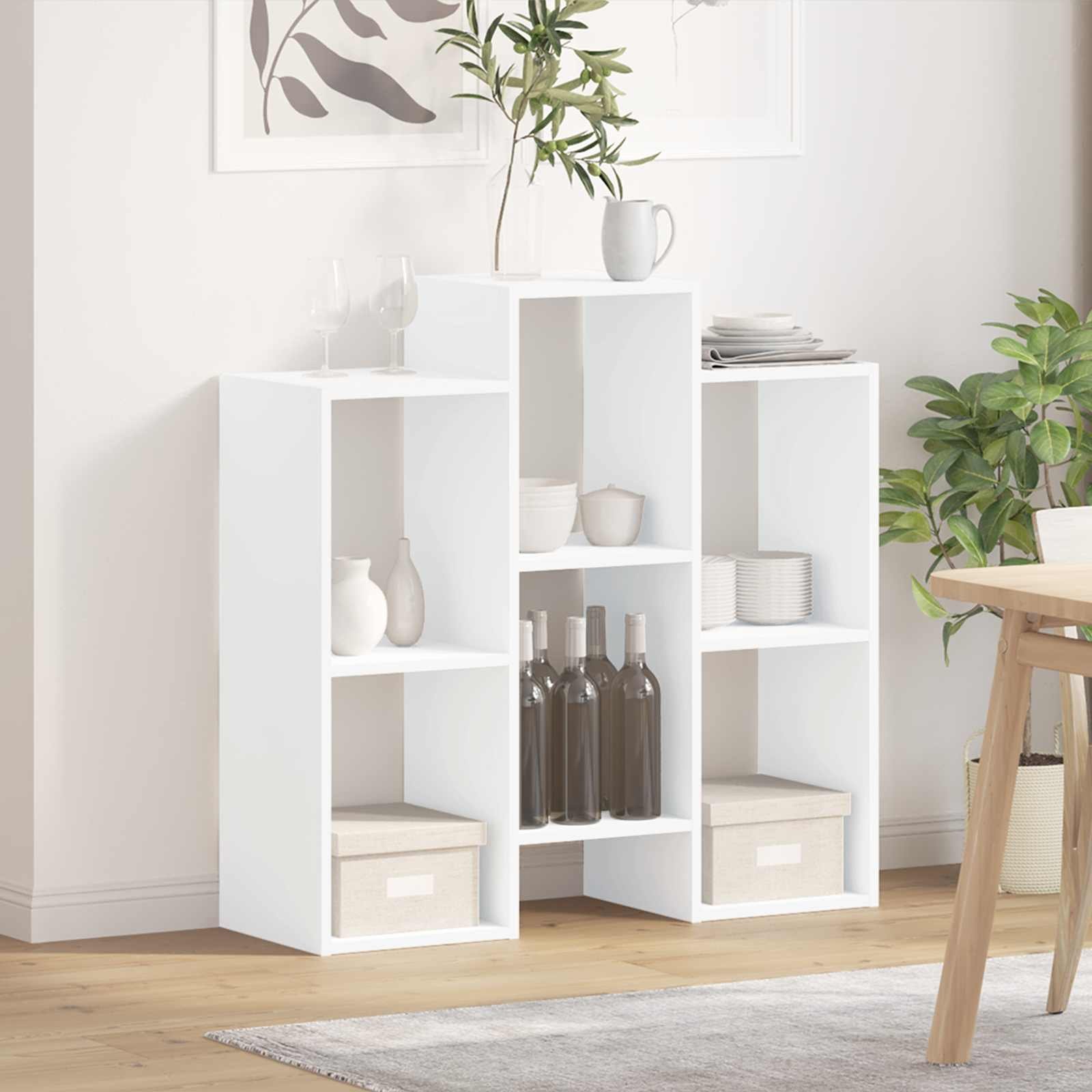 Walplus 3 Shelf Sideboard - White - 90 x 30 x 90 cm