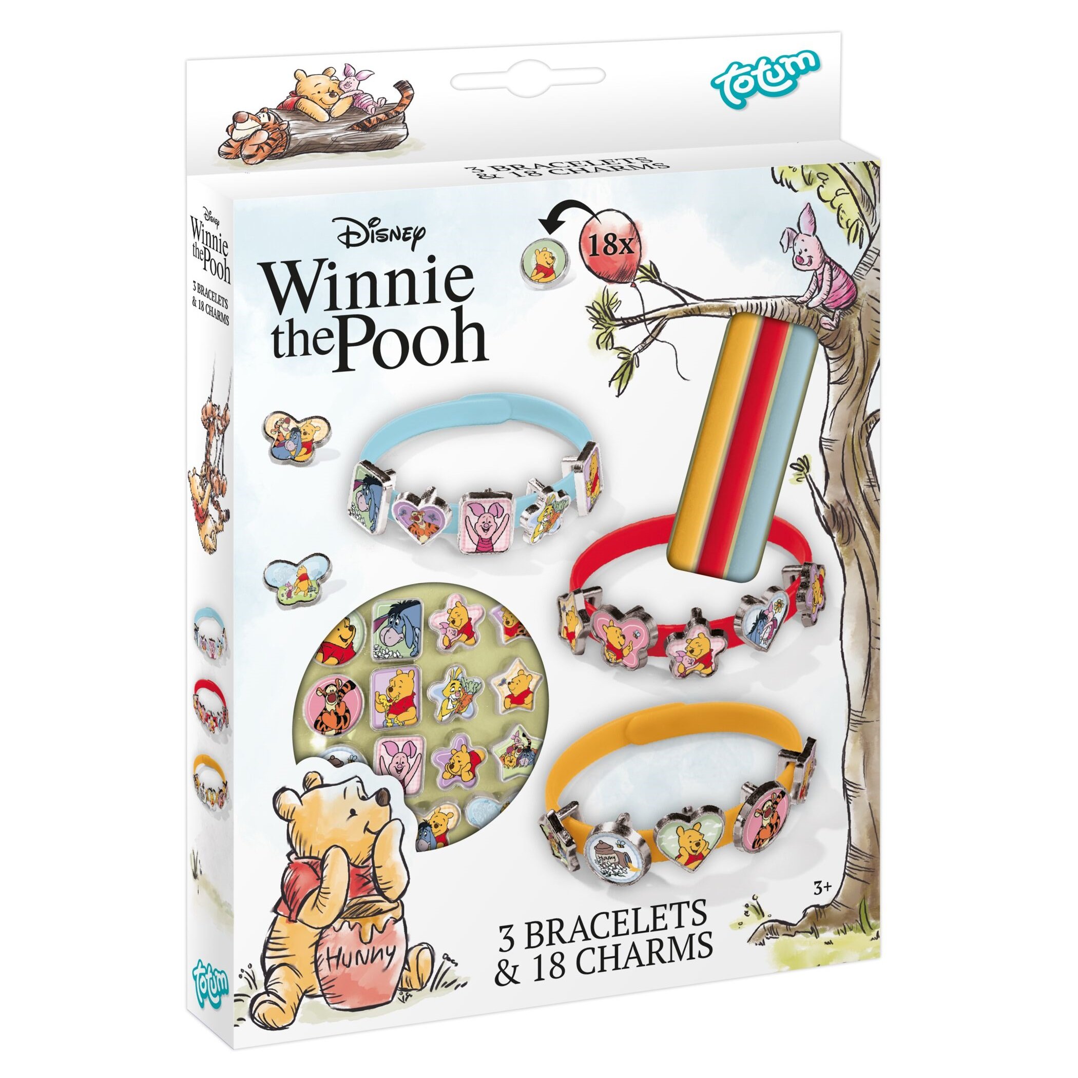 Totum Winnie the Pooh 3 Bracelets & 18 Charms Jewellery Set