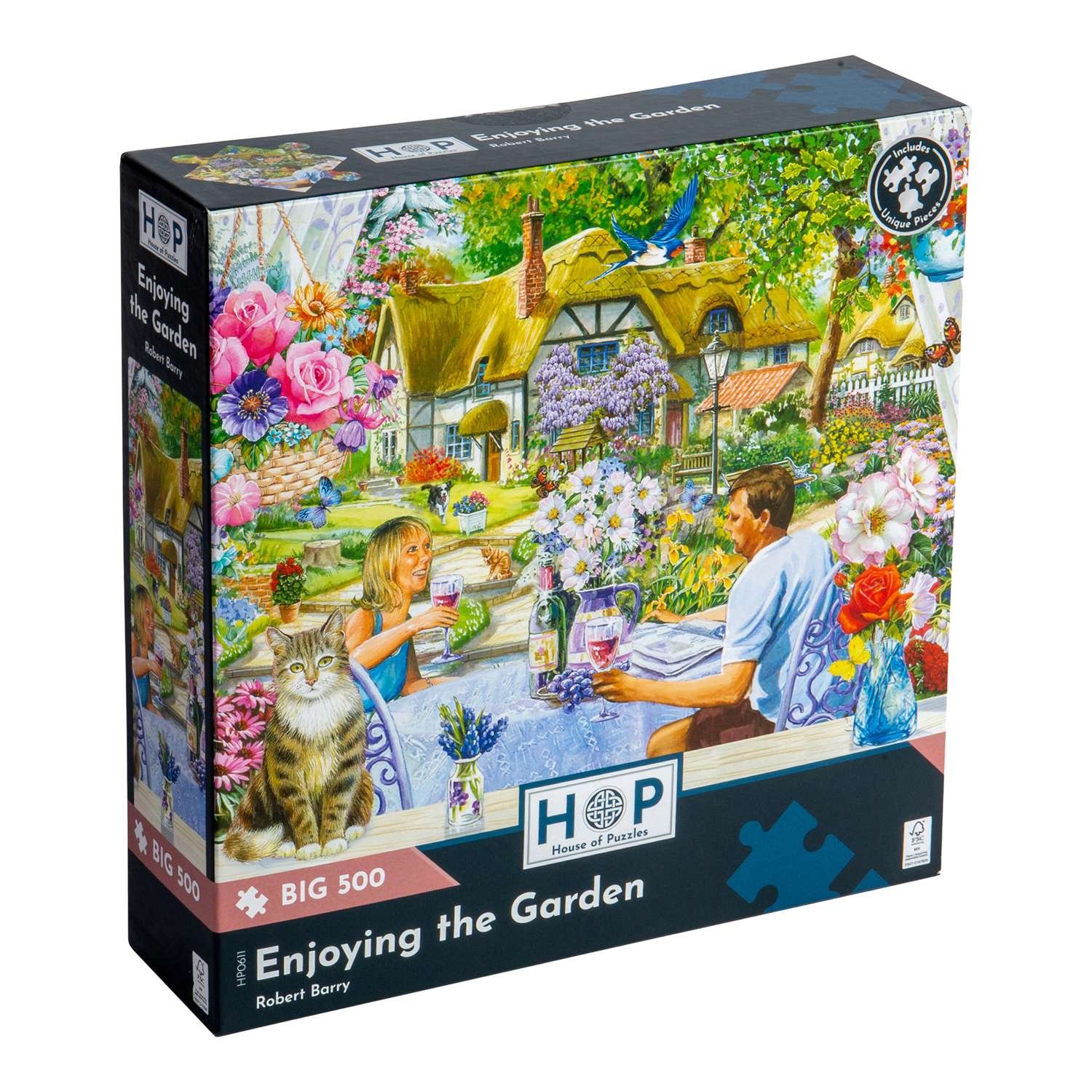 The House of Puzzles Enjoying the Garden BIG 500 Piece Jigsaw Puzzle