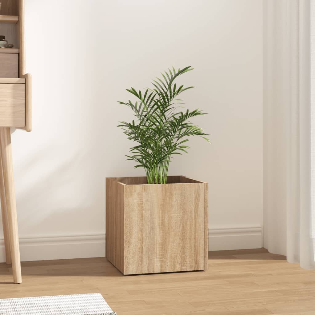 Walplus Wood Garden Planter - Sonoma Oak - 40 x 40 x 40 cm
