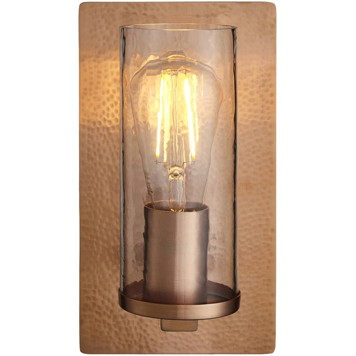 Loops Direct Steel and Glass Wall Light - Copper and Clear Glass