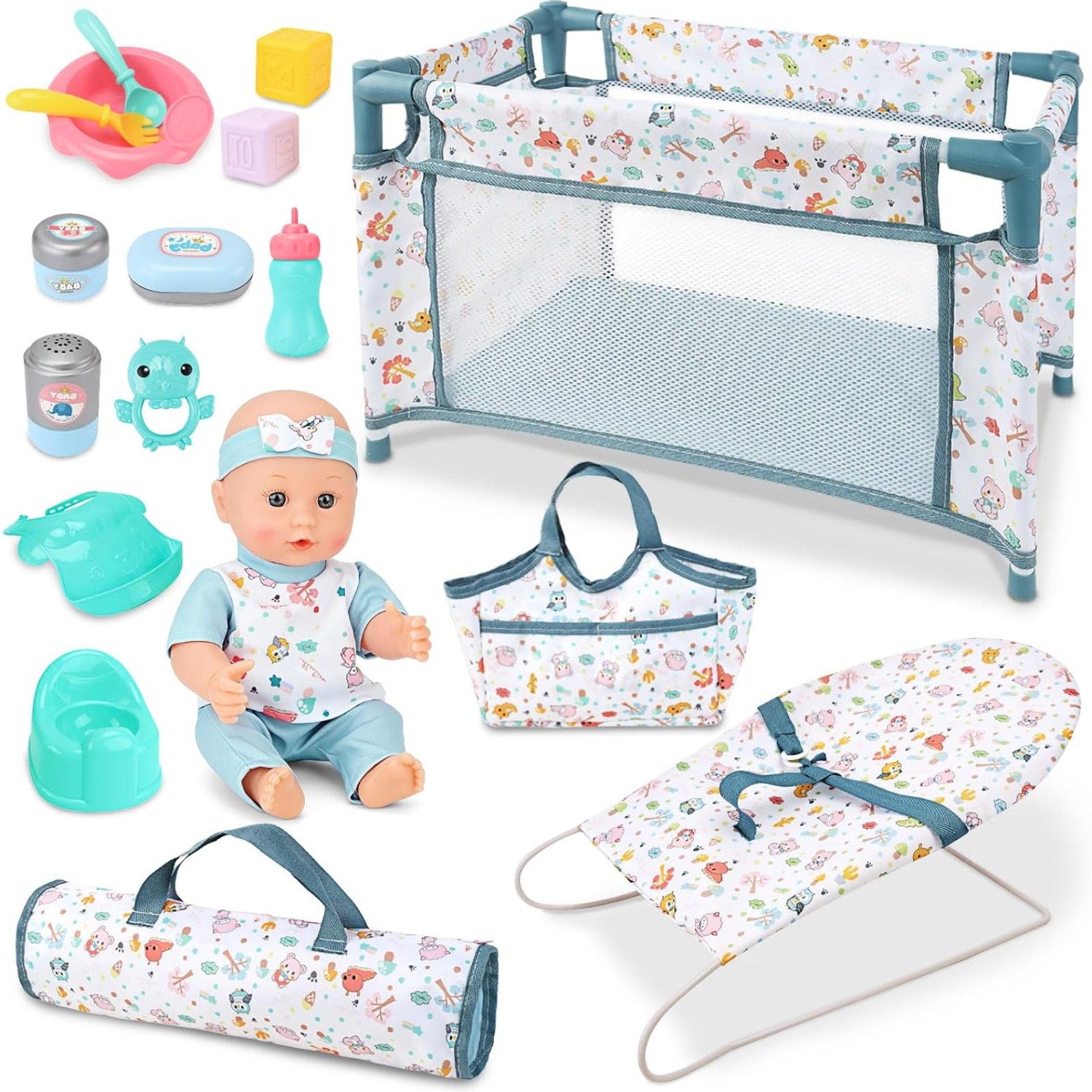 deAO Baby Doll Playset - Blue