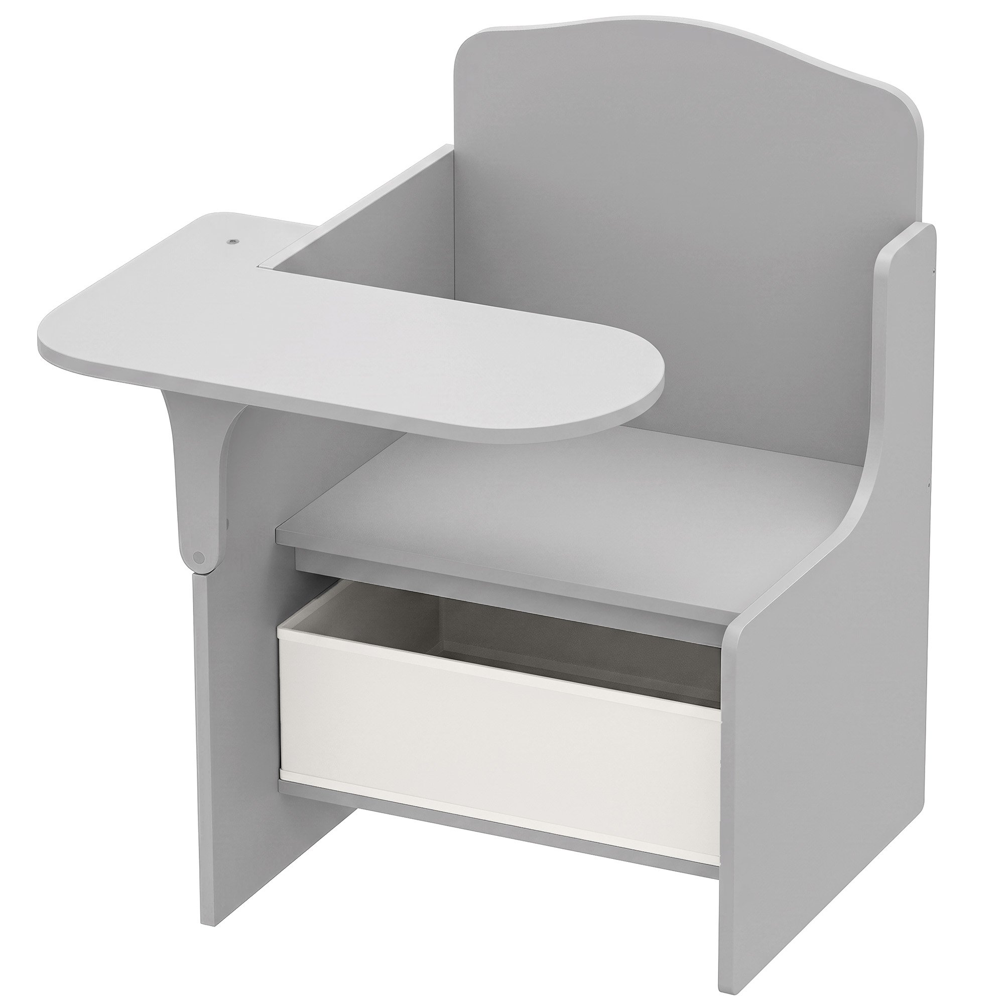 AIYAPLAY 2 in 1 Kids Table and Chairs Set with Storage Bins - Grey