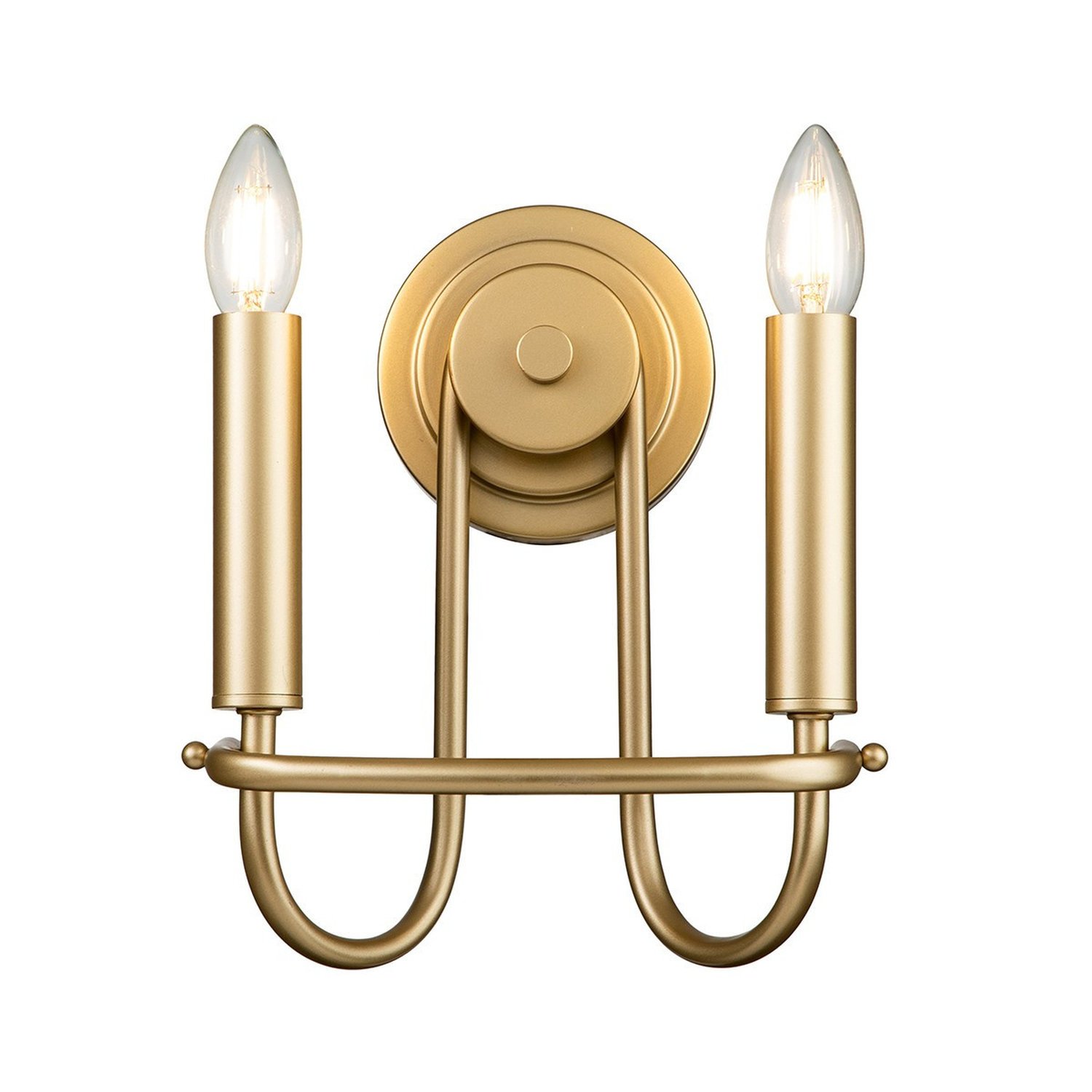 Elstead Capitol 2 Arm Wall Light - Painted Natural Brass