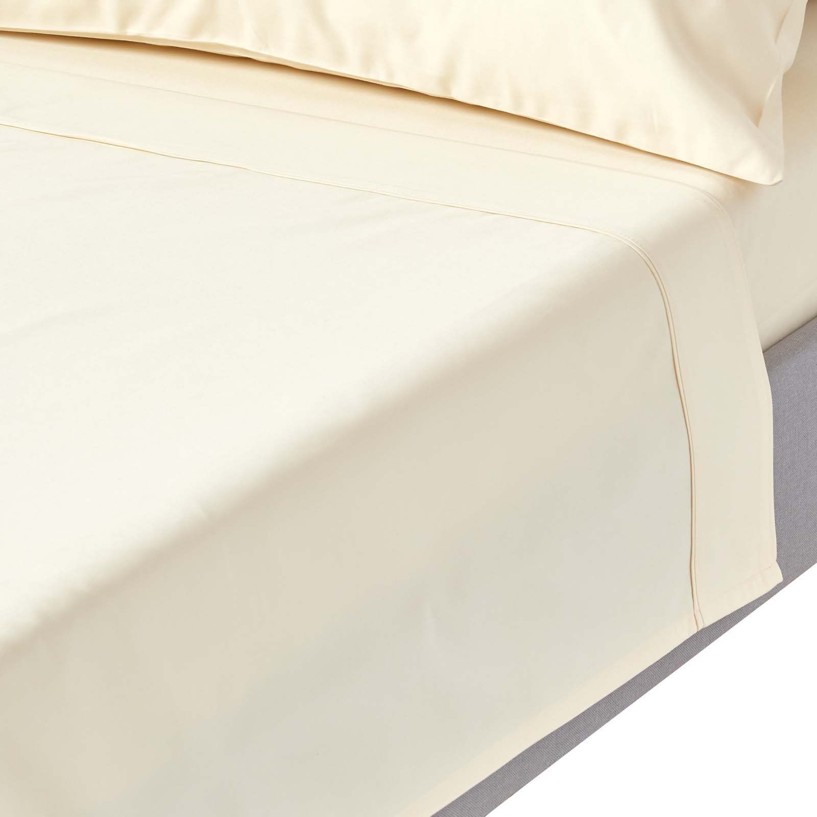 Homescapes Egyptian Cotton Cream Sateen Flat Sheet - Double
