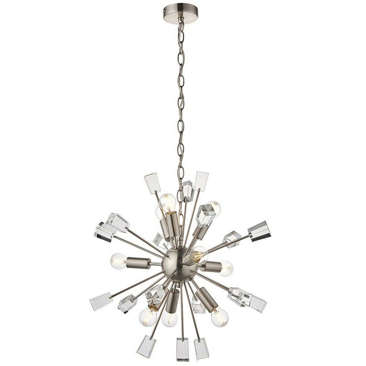Loops Direct Multi-Light Ceiling Pendant - Satin Nickel