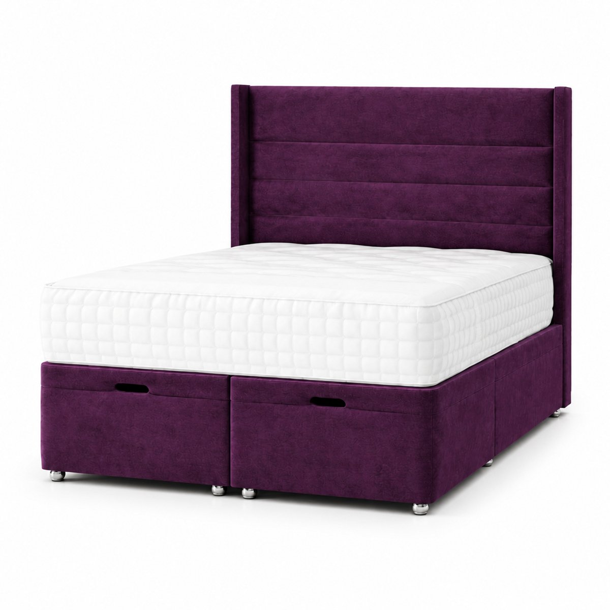 Comfy Deluxe Alpha  6ft Super King  Ottoman End Lift  Bed Set - Naples Purple