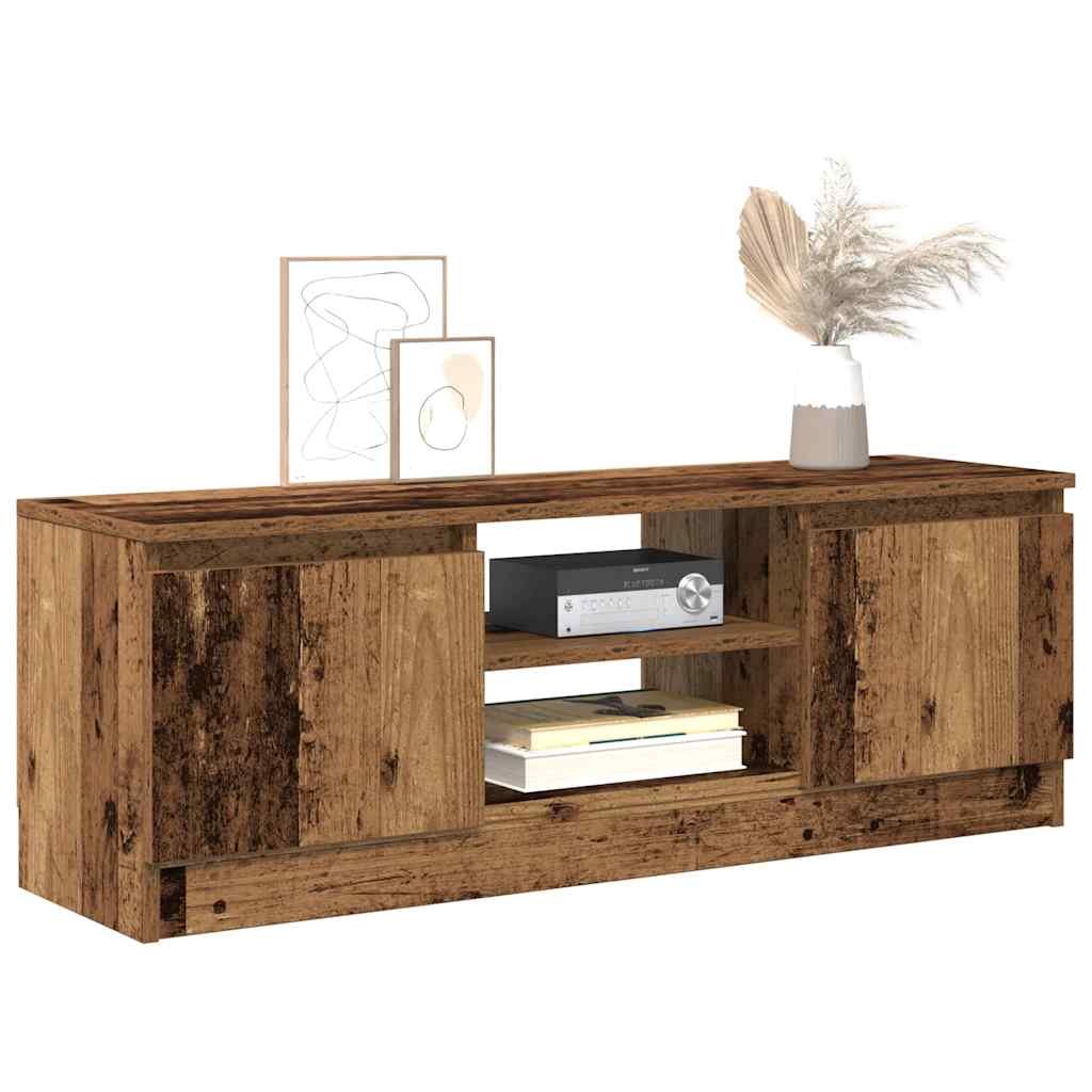 Walplus Engineered Wood TV Cabinet - Dark Wood - 102 x 30 x 36 cm