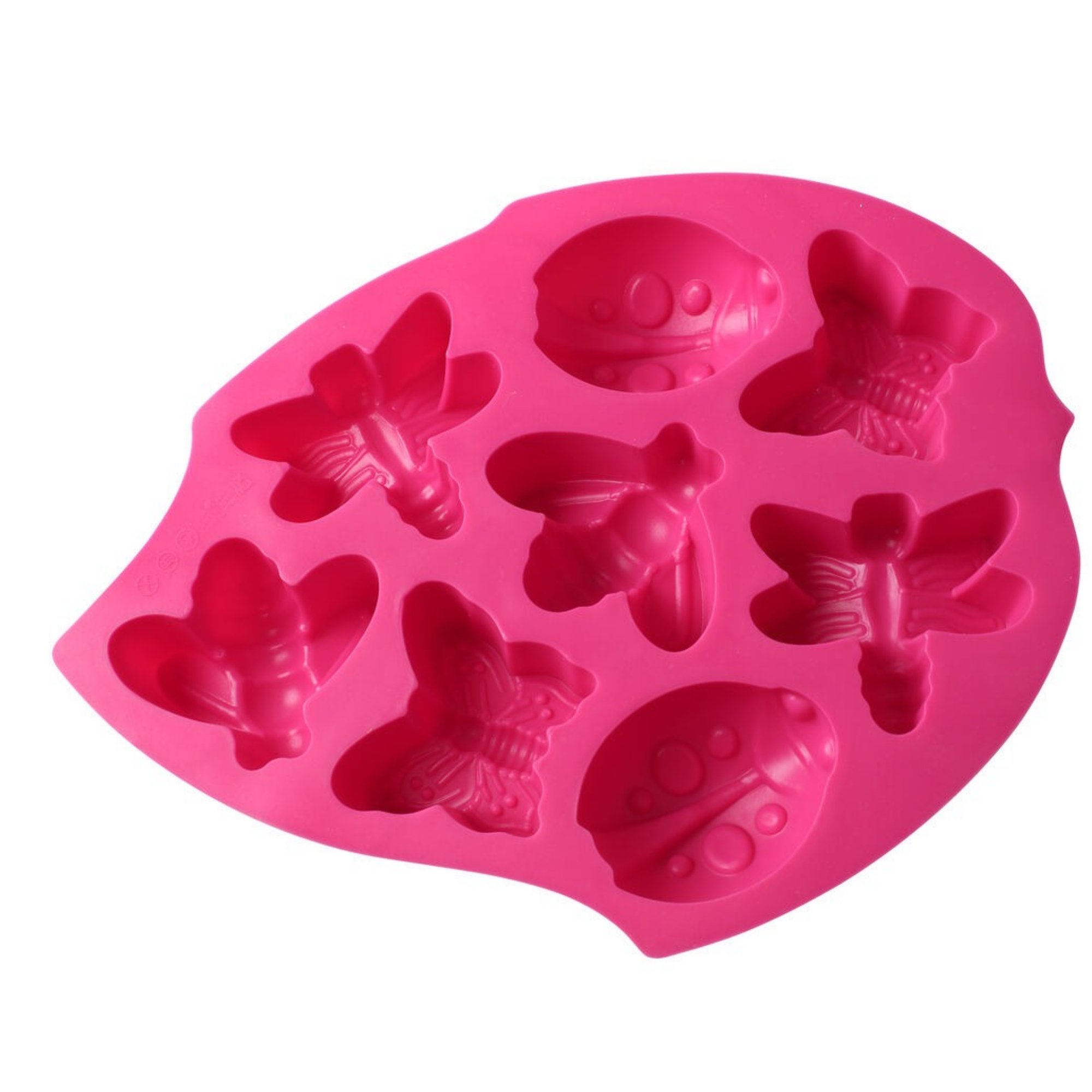 Orsina Hallie 8 Tropical Insect Design Peony Silicone Cake Mould - Pink