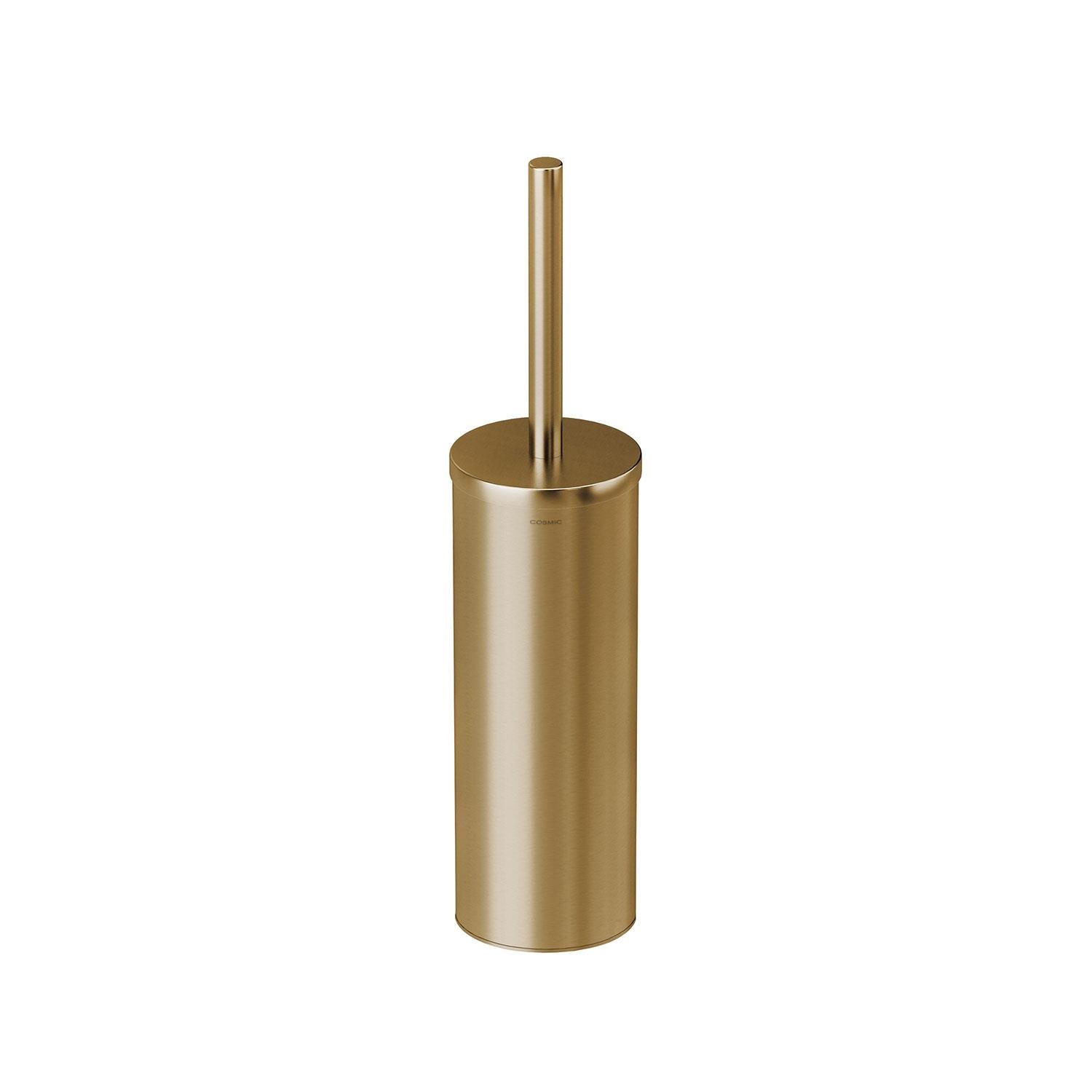 Cosmic Logic Toilet Brush & Holder - Brushed Gold Pvd