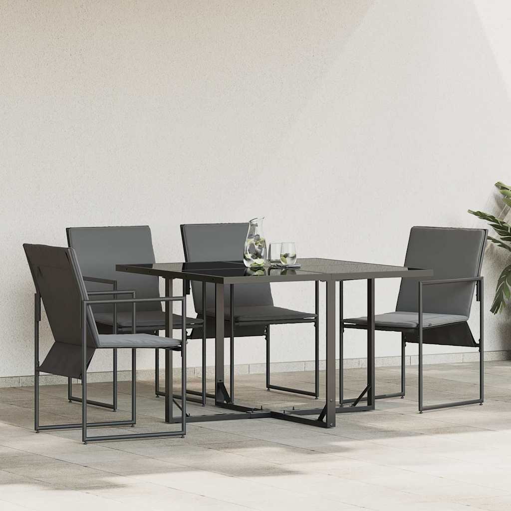 Walplus 4 Piece Textilene Chair - Black and Anthracite - 59 x 50.5 x 81.5 cm