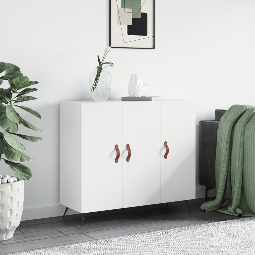 Walplus Engineered Wood Sideboard - White - 90 x 34 x 80 cm